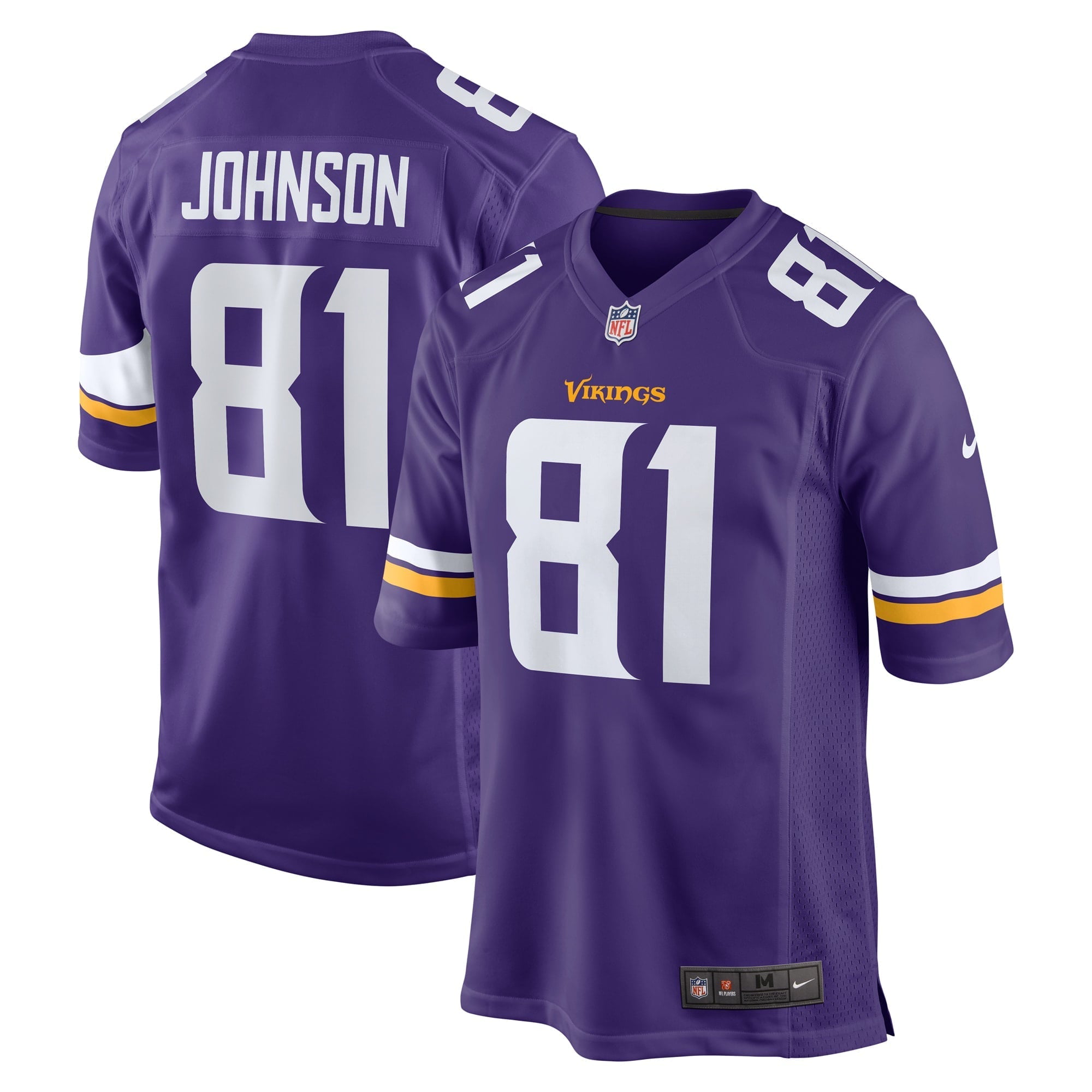 Men's Nike Bisi Johnson Purple Minnesota Vikings Game Jersey - vstockx