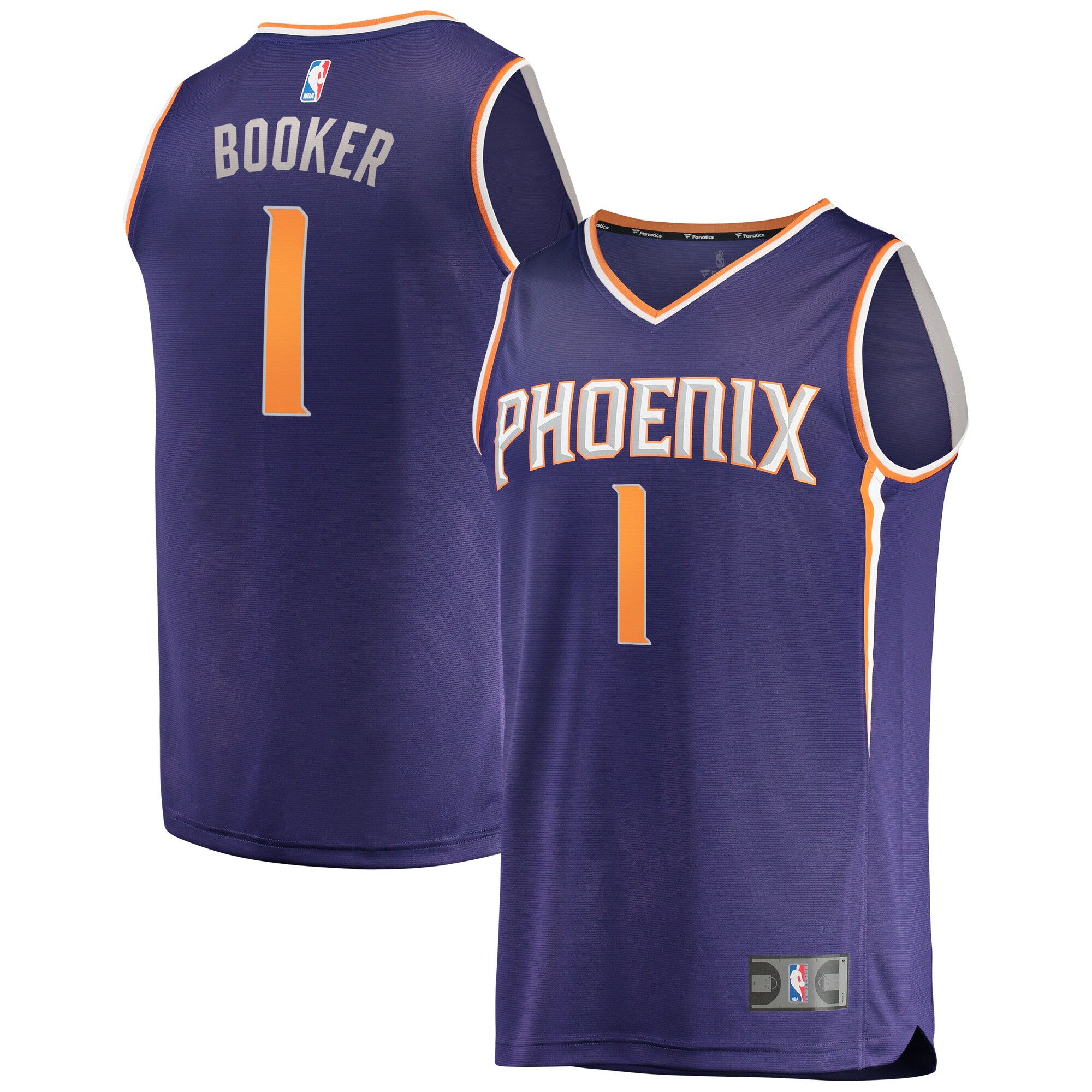 Devin Booker Phoenix Suns Fanatics Branded Fast Break Replica Player Jersey - Icon Edition - Purple - vstockx