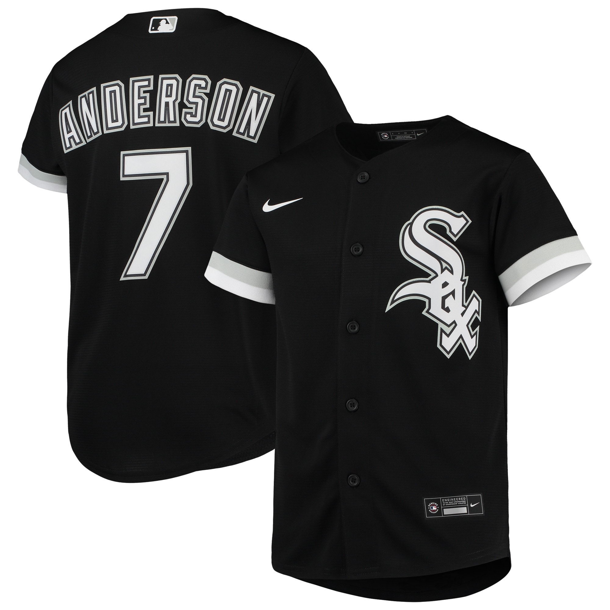 Tim Anderson Chicago White Sox Nike Youth Alternate Replica Player Jersey - Black - vstockx