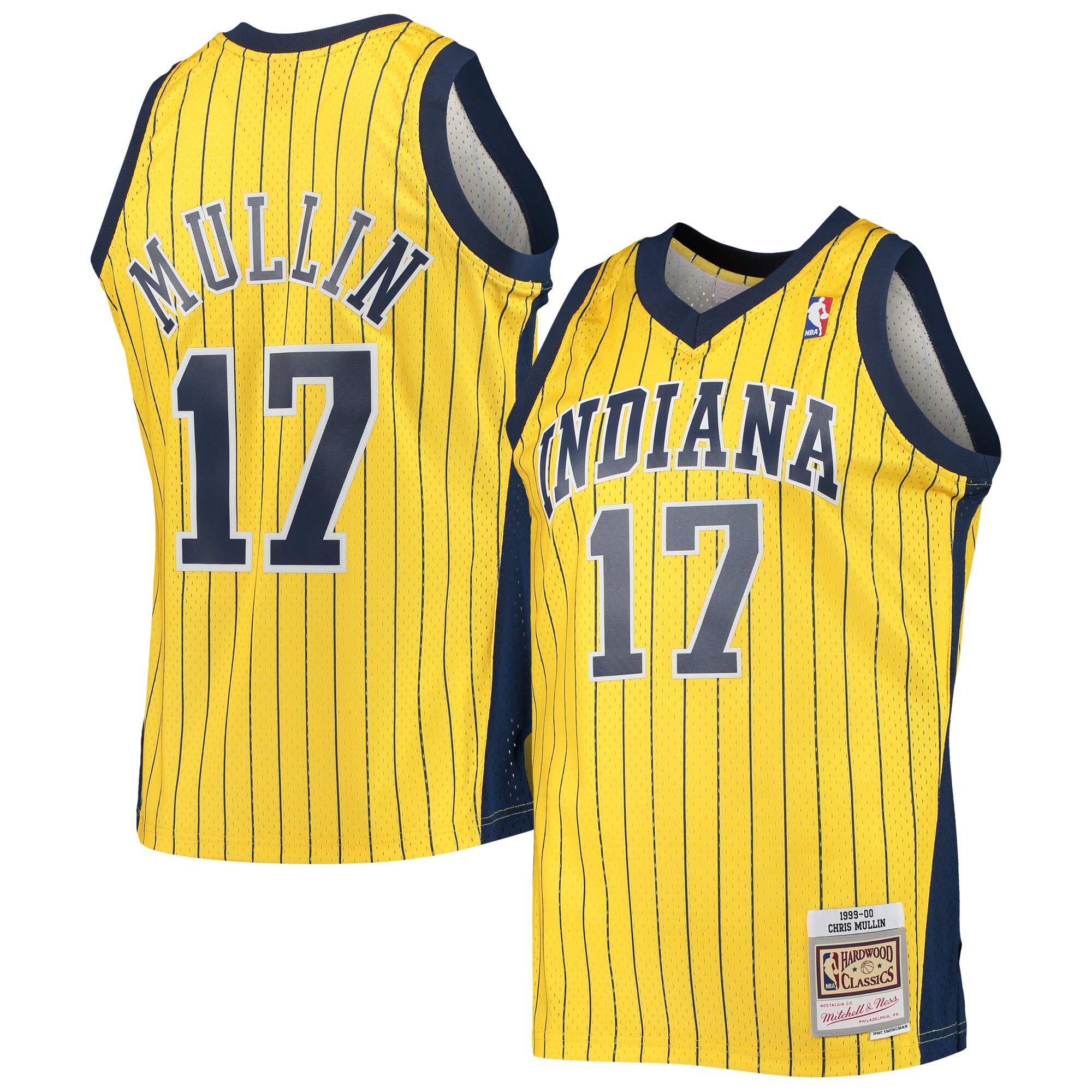 Chris Mullin Indiana Pacers Mitchell & Ness Hardwood Classics Swingman Jersey - Gold - vstockx