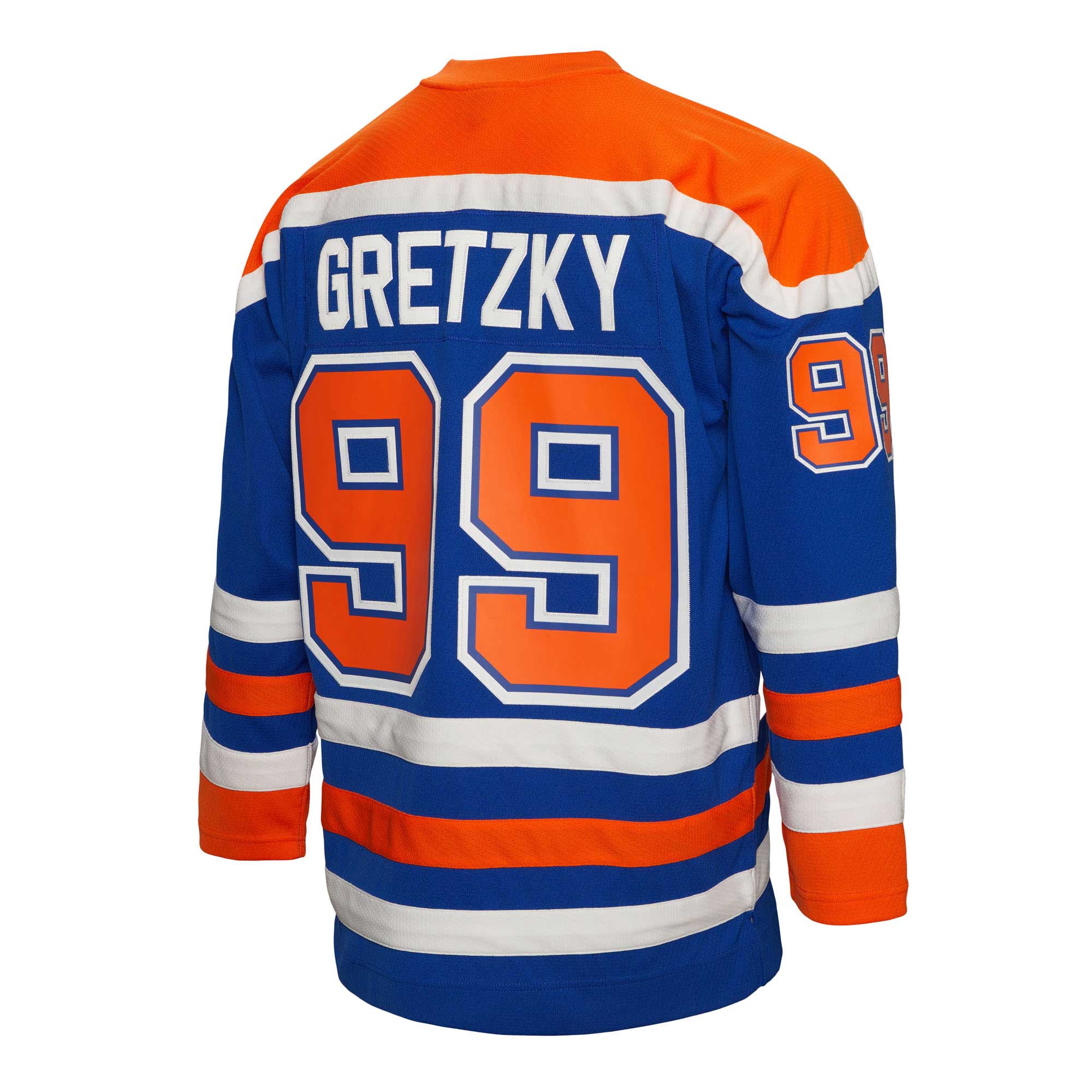 Wayne Gretzky Edmonton Oilers Mitchell & Ness Big & Tall 1986 Captain Patch Blue Line Player Jersey - Royal - vstockx