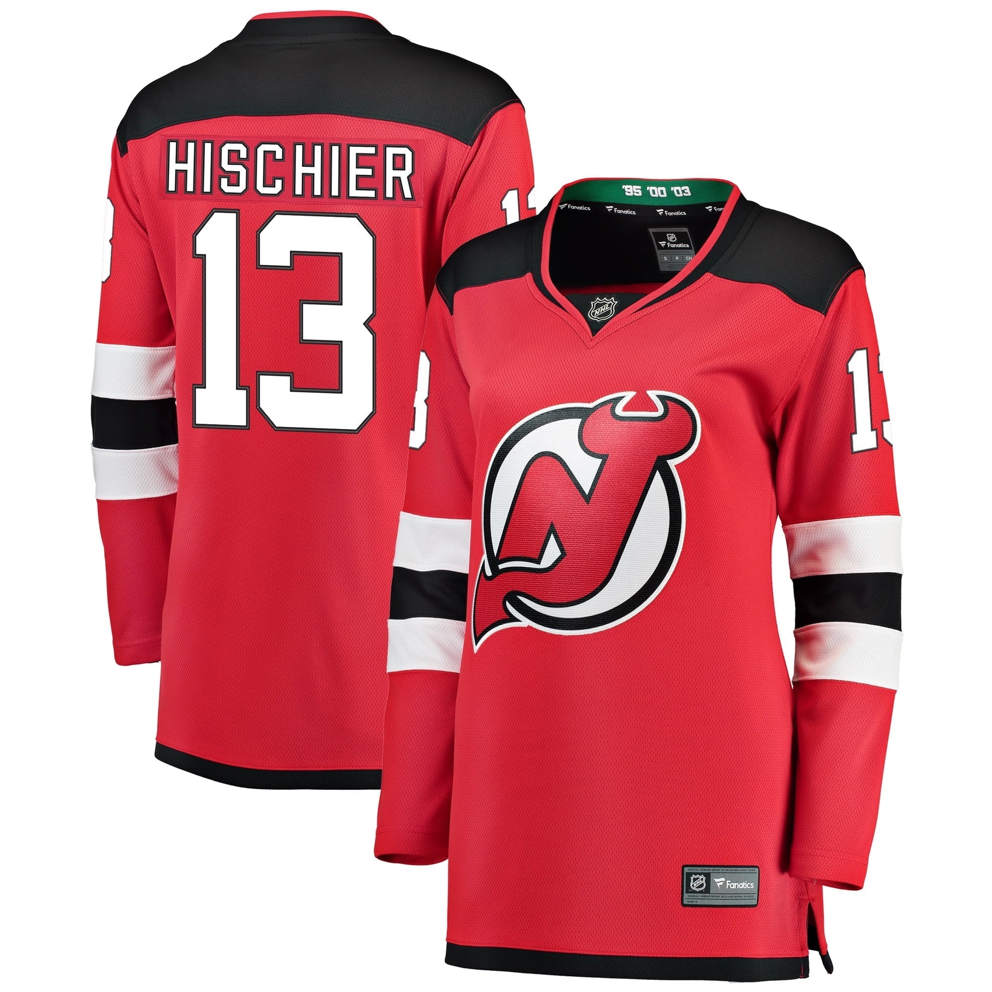 Women's Fanatics Branded Nico Hischier Red New Jersey Devils Home Breakaway Player Jersey - vstockx