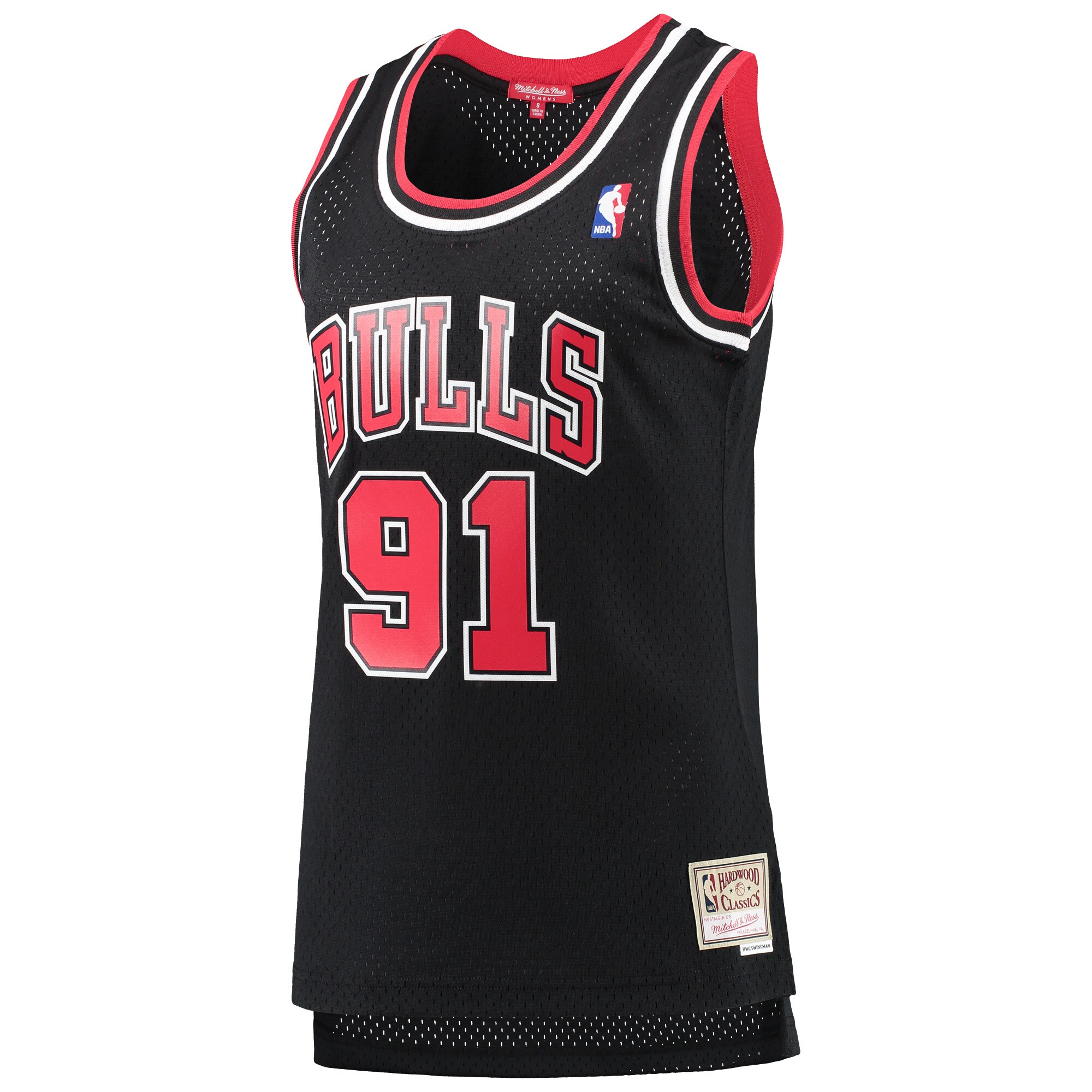 Dennis Rodman Chicago Bulls Mitchell & Ness Women's Hardwood Classics Swingman Jersey - Black - vstockx