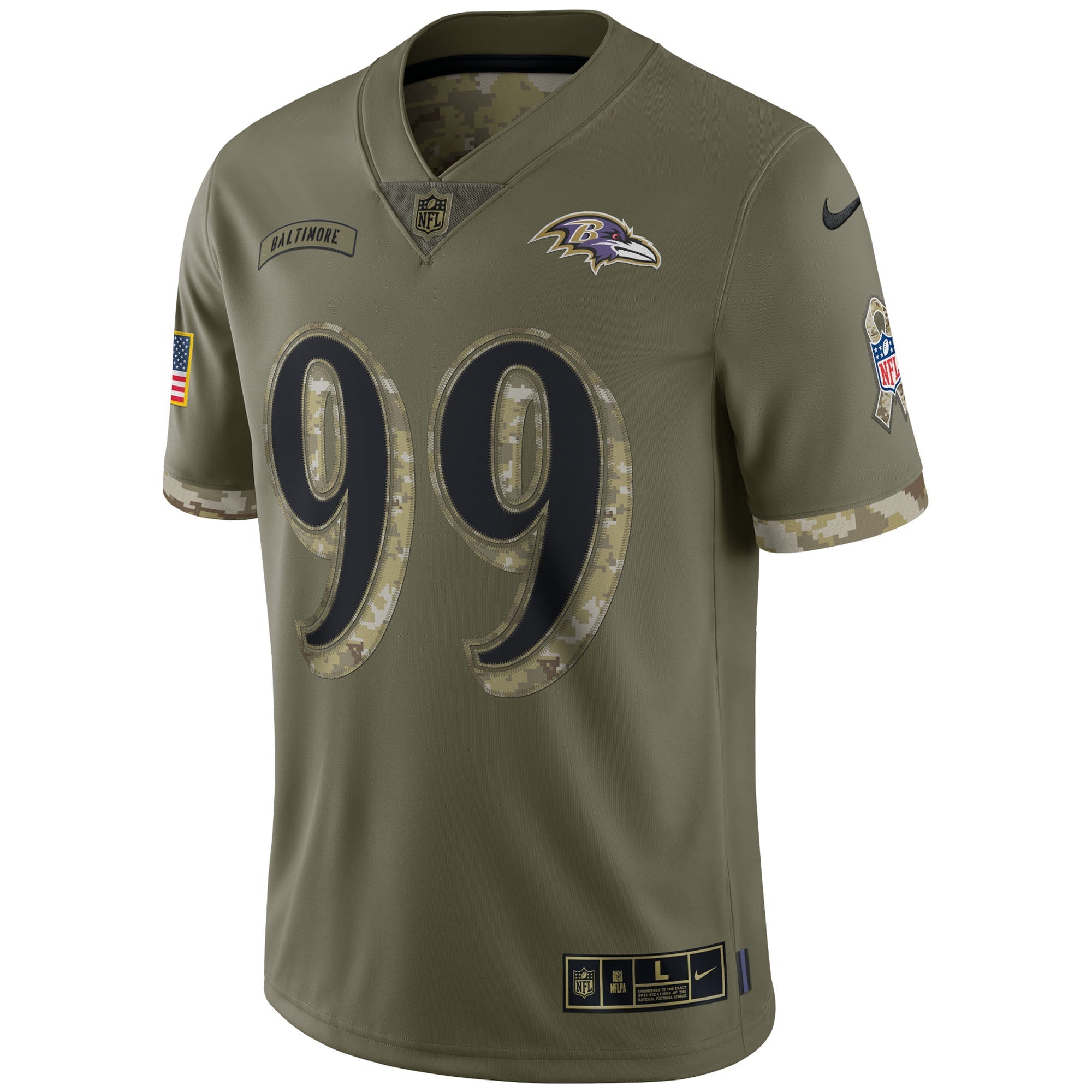 Men's Nike Odafe Oweh Olive Baltimore Ravens 2022 Salute To Service Limited Jersey - vstockx