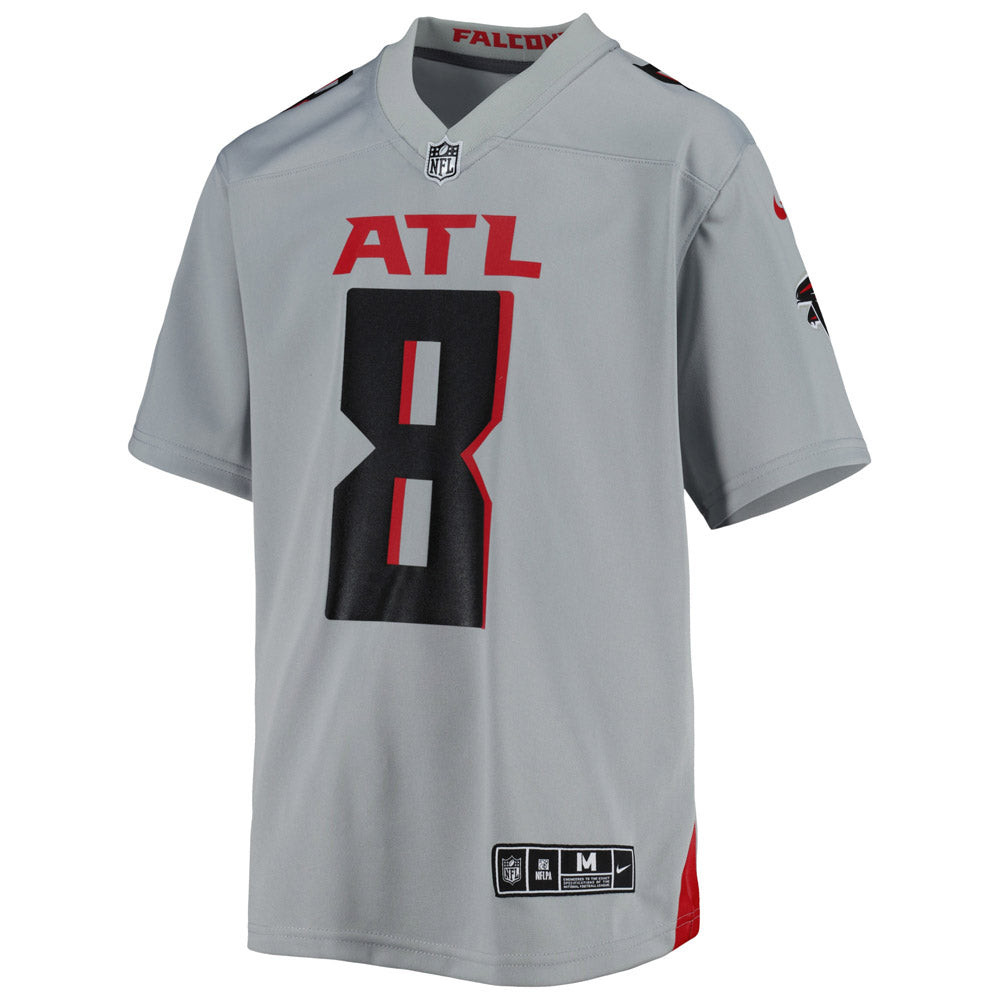 Youth Atlanta Falcons Kyle Pitts Inverted Game Jersey Gray - vstockx