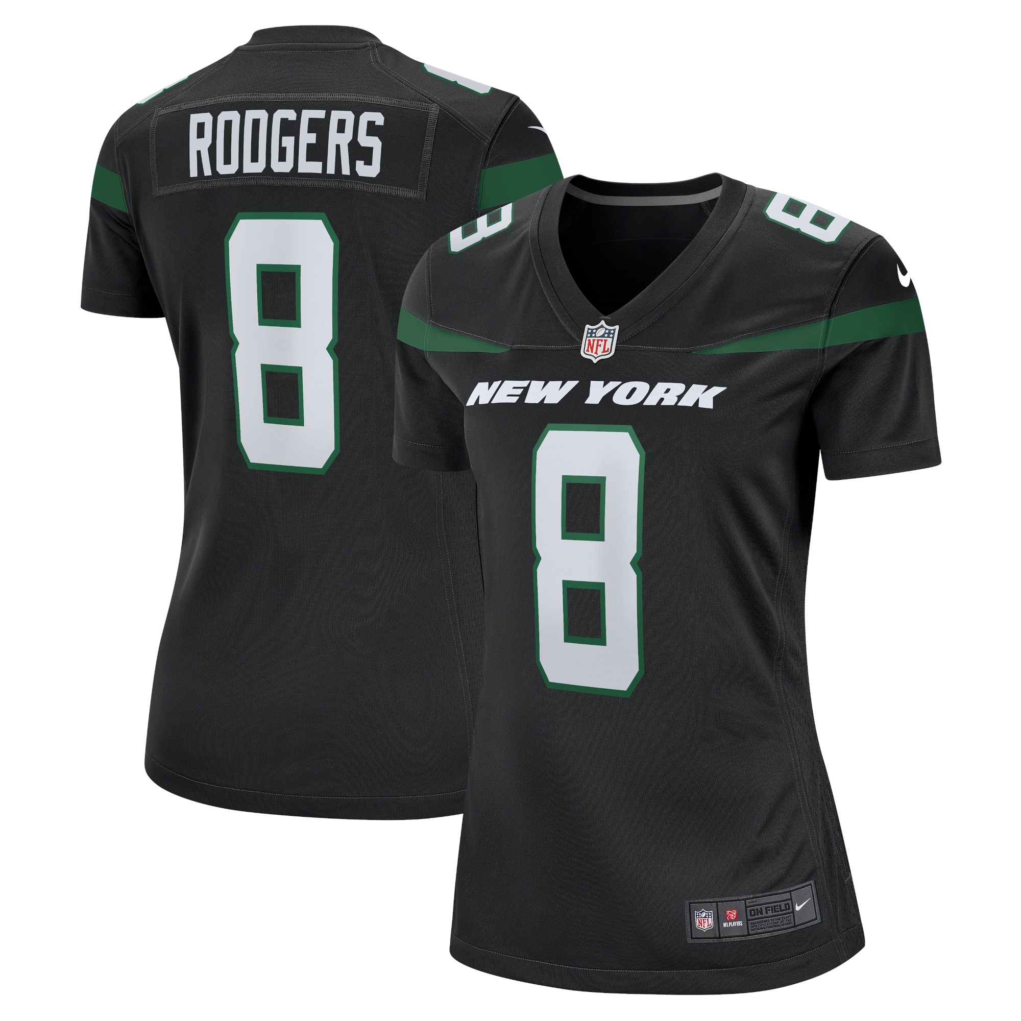 Aaron Rodgers New York Jets Nike Women's Player Jersey - Black - vstockx