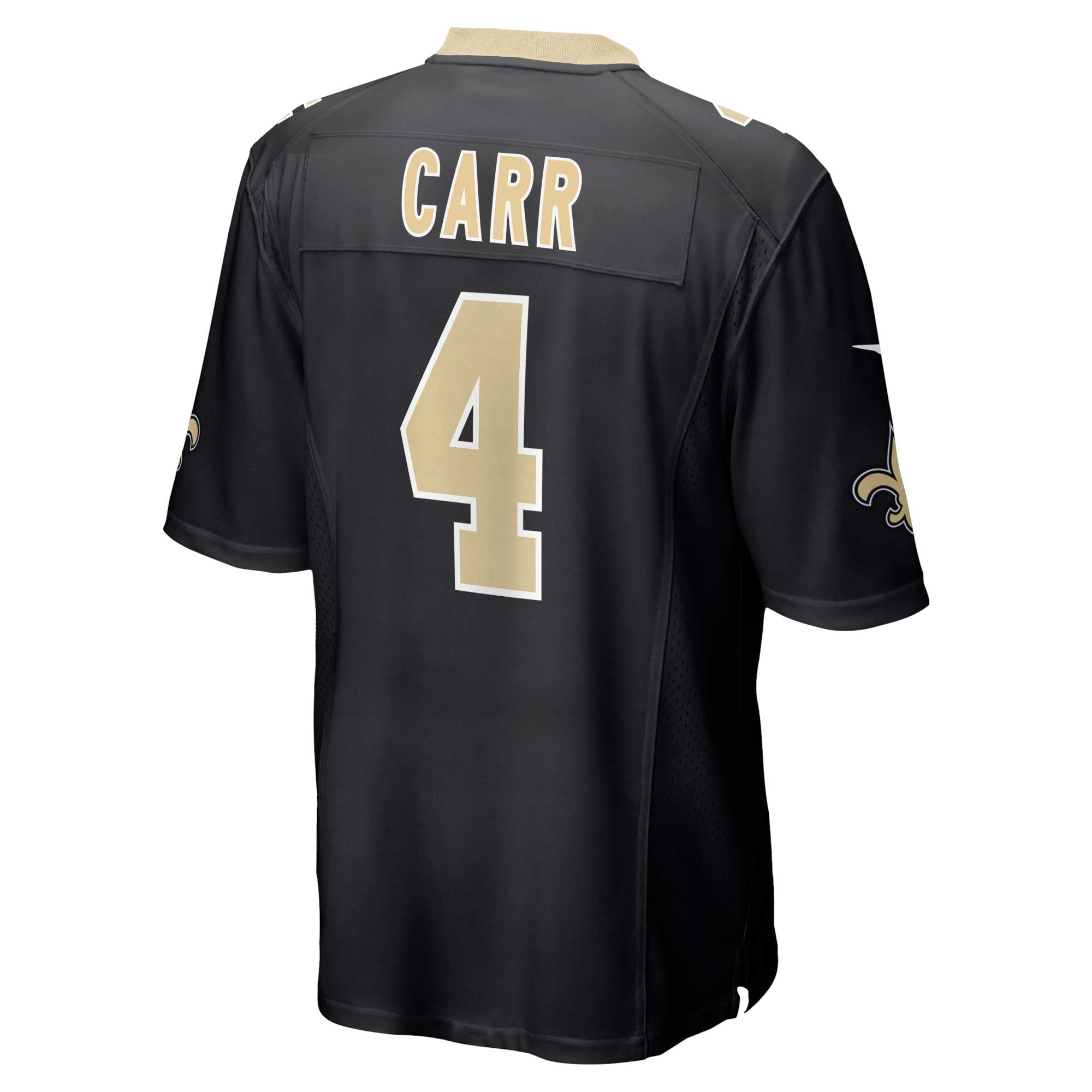 Men's Nike Derek Carr Black New Orleans Saints Game Jersey - vstockx