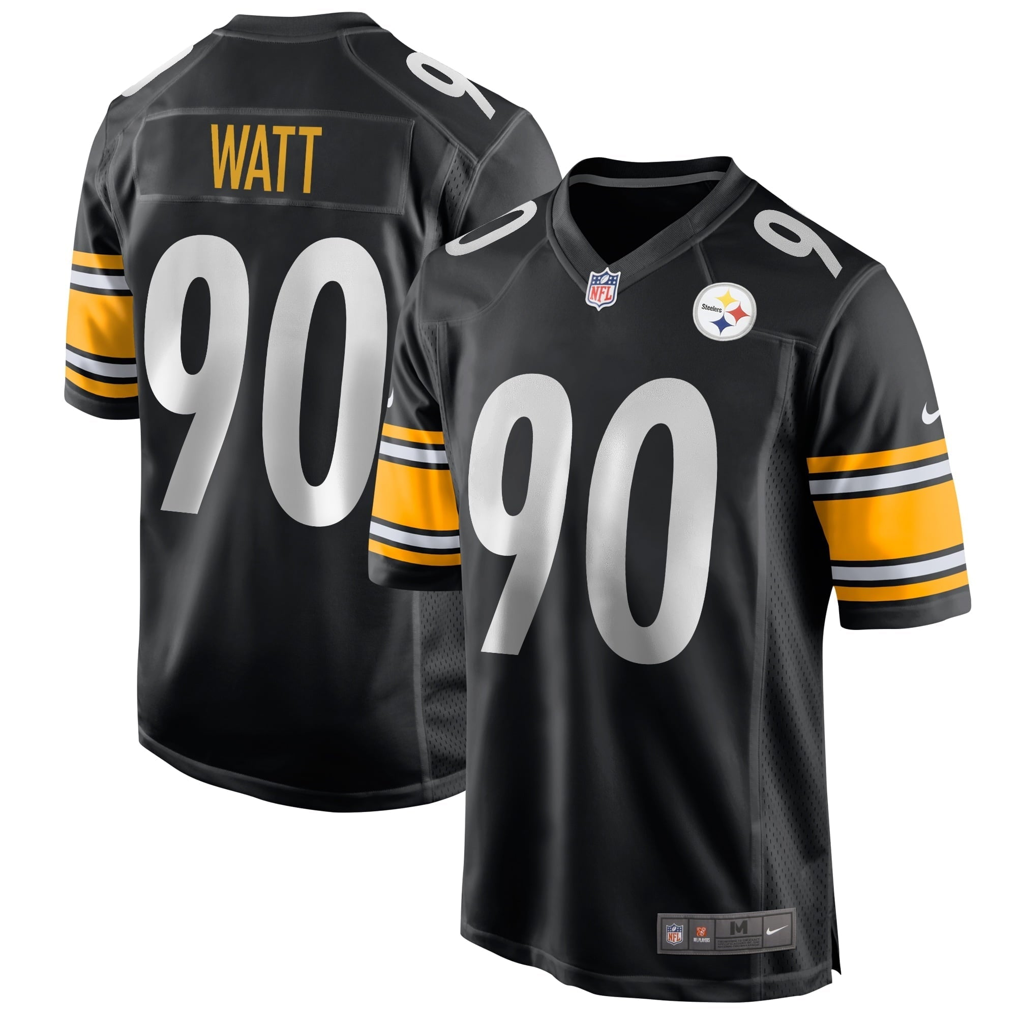 Men's Nike T.J. Watt Black Pittsburgh Steelers Game Jersey - vstockx