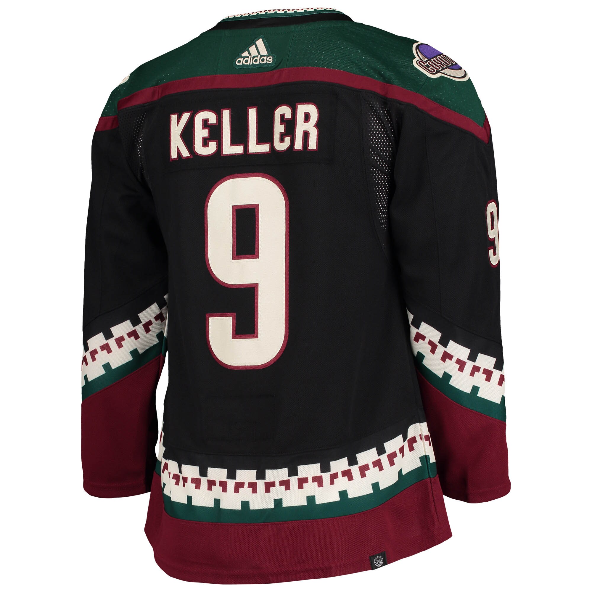 Clayton Keller Arizona Coyotes adidas Home Primegreen Authentic Pro Player Jersey - Black - vstockx