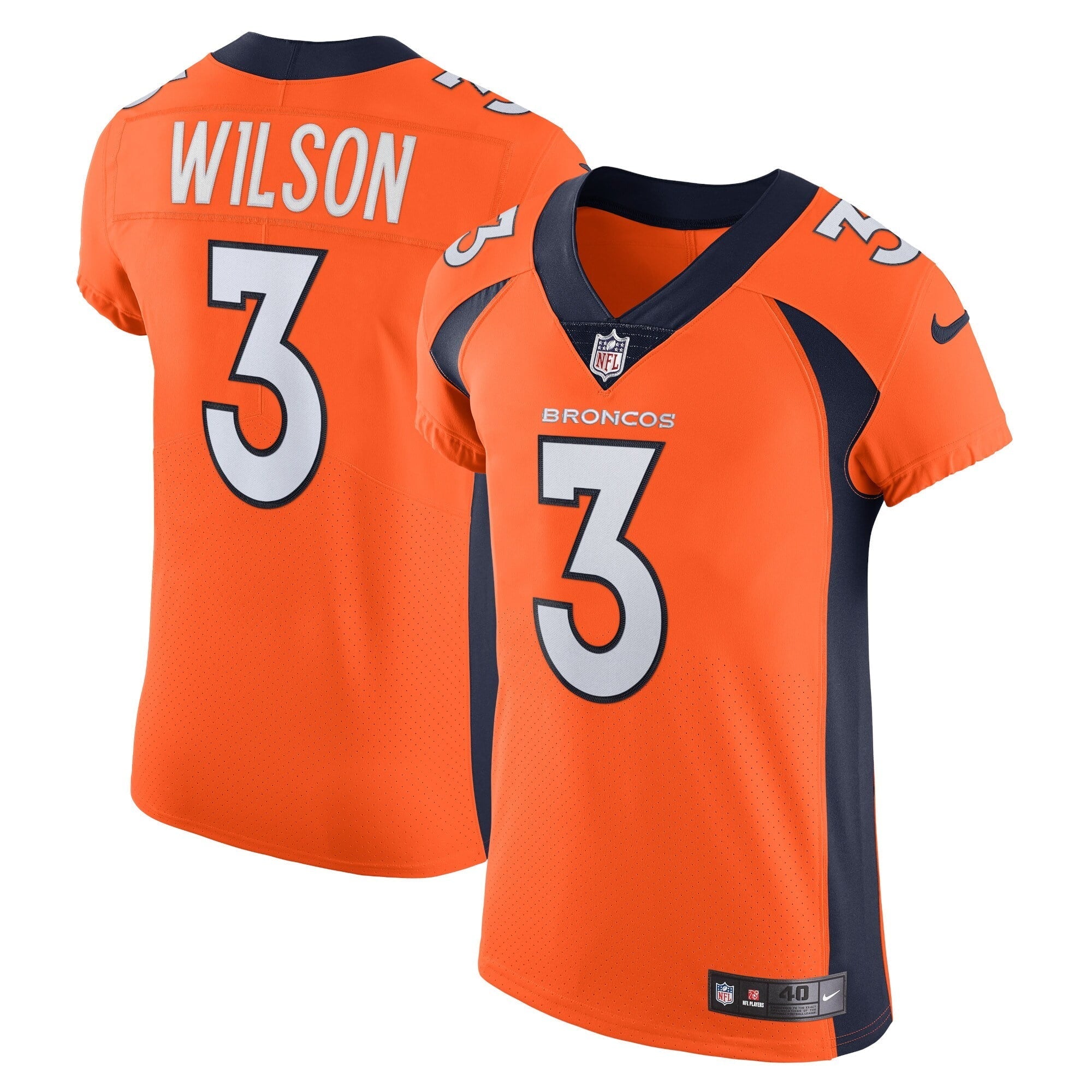 Men's Nike Russell Wilson Orange Denver Broncos Vapor Elite Jersey - vstockx