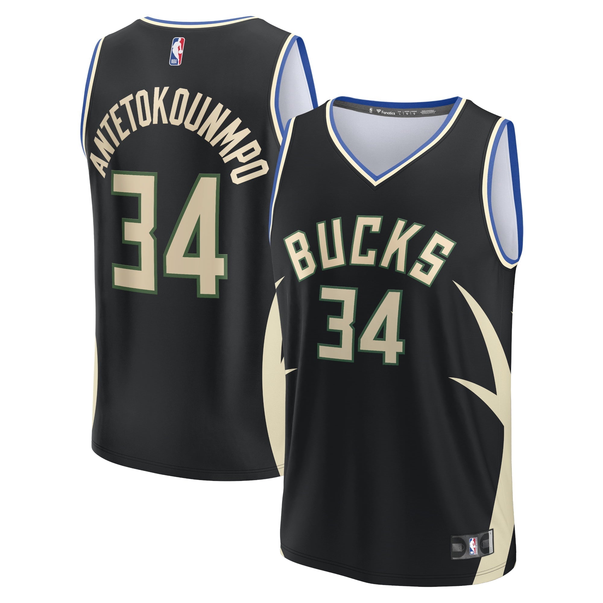 Youth Fanatics Branded Giannis Antetokounmpo Black Milwaukee Bucks Player Jersey - Statement Edition - vstockx