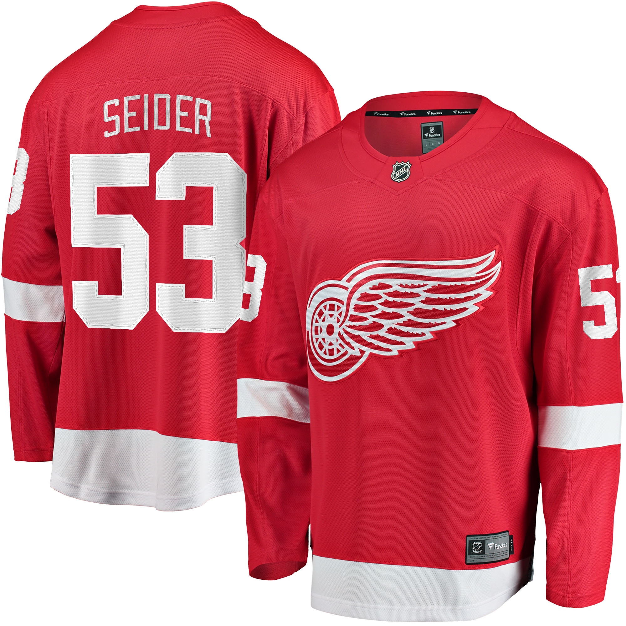 Moritz Seider Detroit Red Wings Fanatics Branded Home Breakaway Player Jersey - Red - vstockx