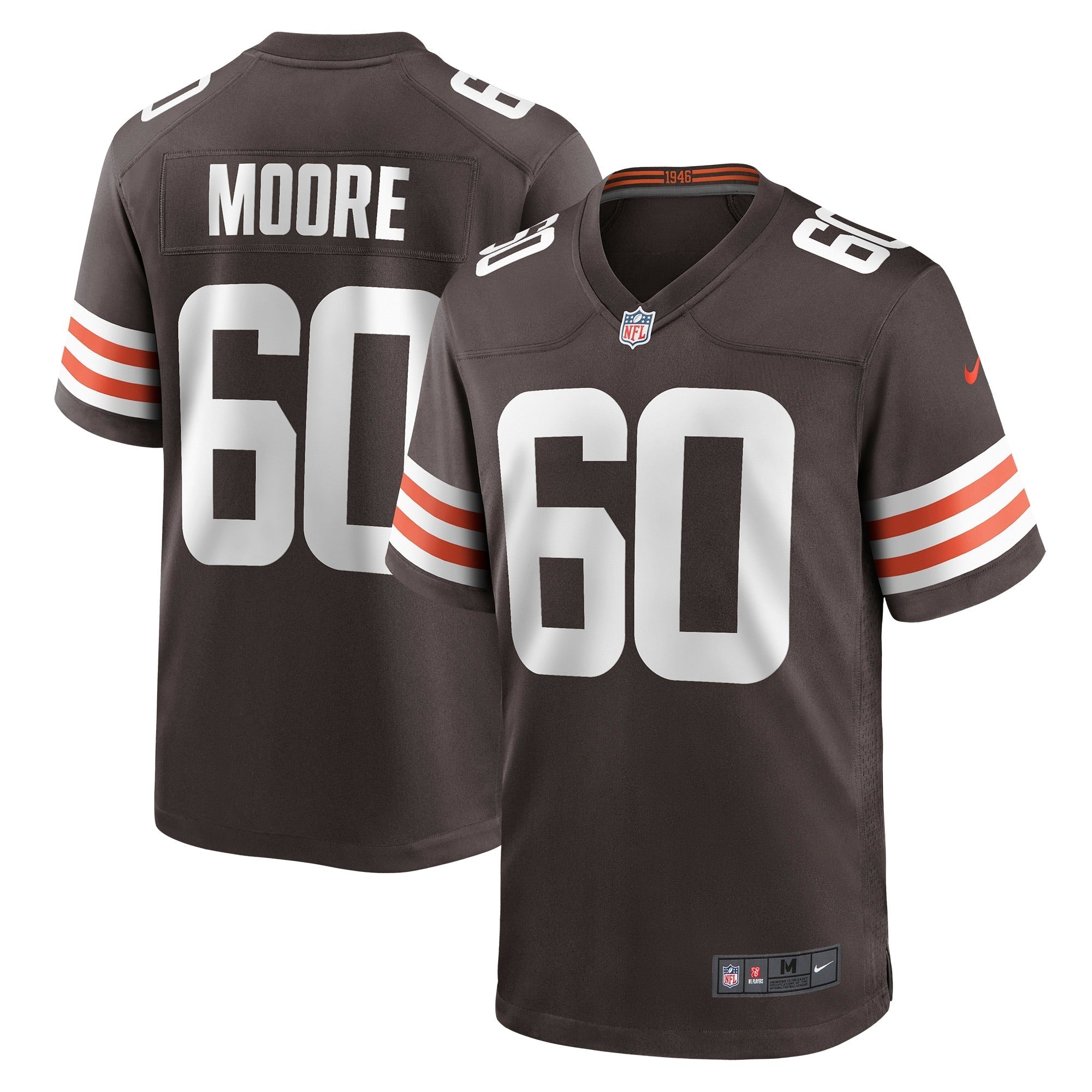 Men's Nike David Moore Brown Cleveland Browns Game Jersey - vstockx