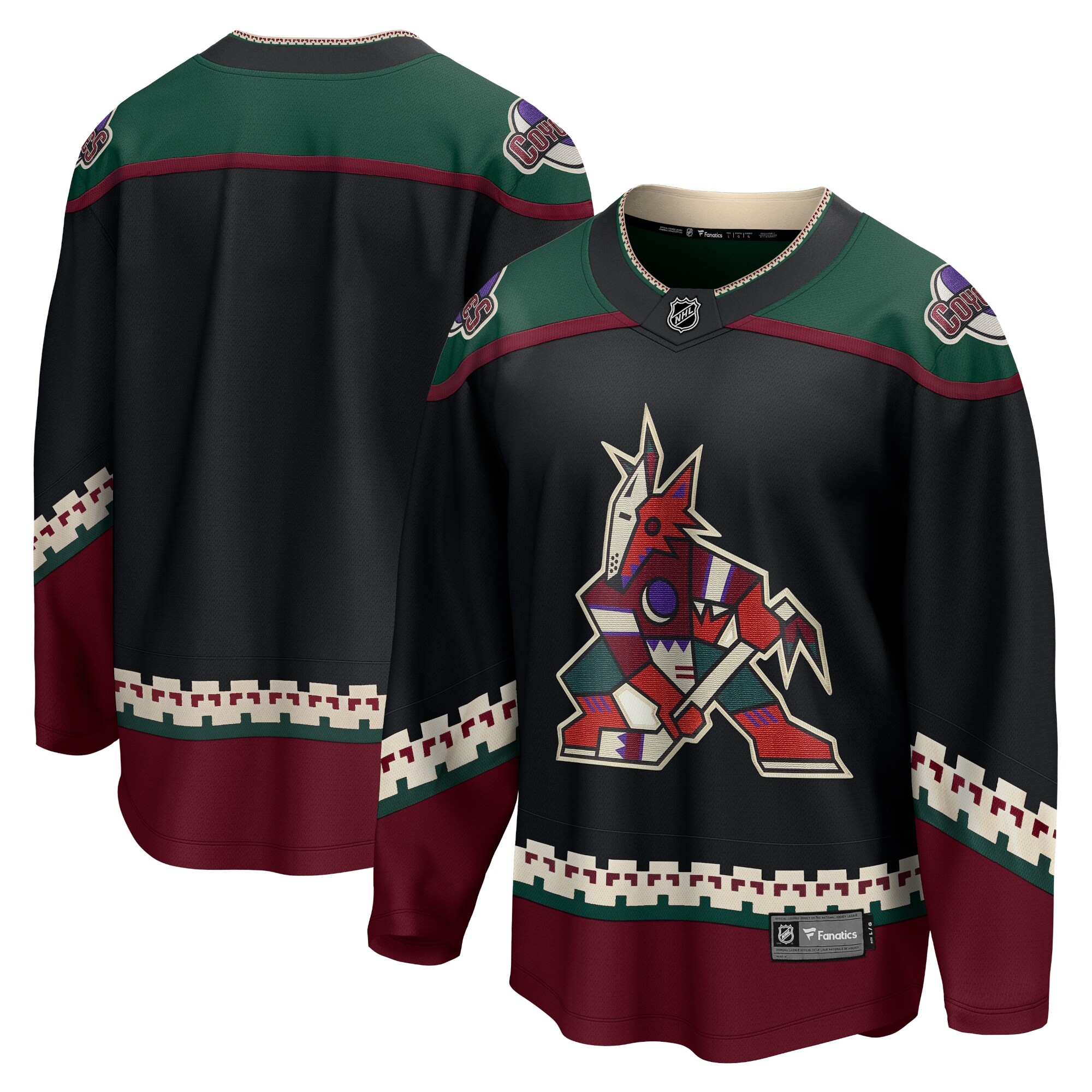 Arizona Coyotes Fanatics Branded 2021/22 Home Breakaway Jersey - Black - vstockx
