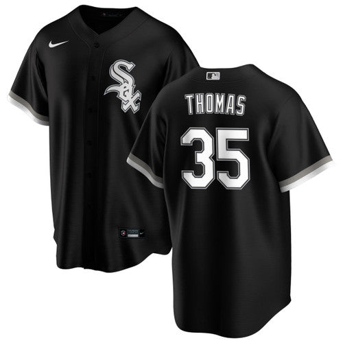 Men's Frank Thomas Chicago White Sox Black Alternate Premium Stitch Replica Jersey - vstockx