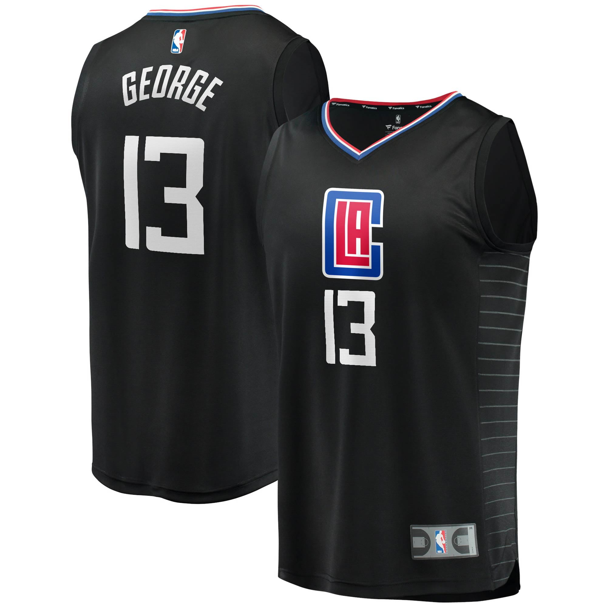 Youth Fanatics Branded Paul George Black LA Clippers 2020/21 Fast Break Player Jersey - Statement Edition - vstockx
