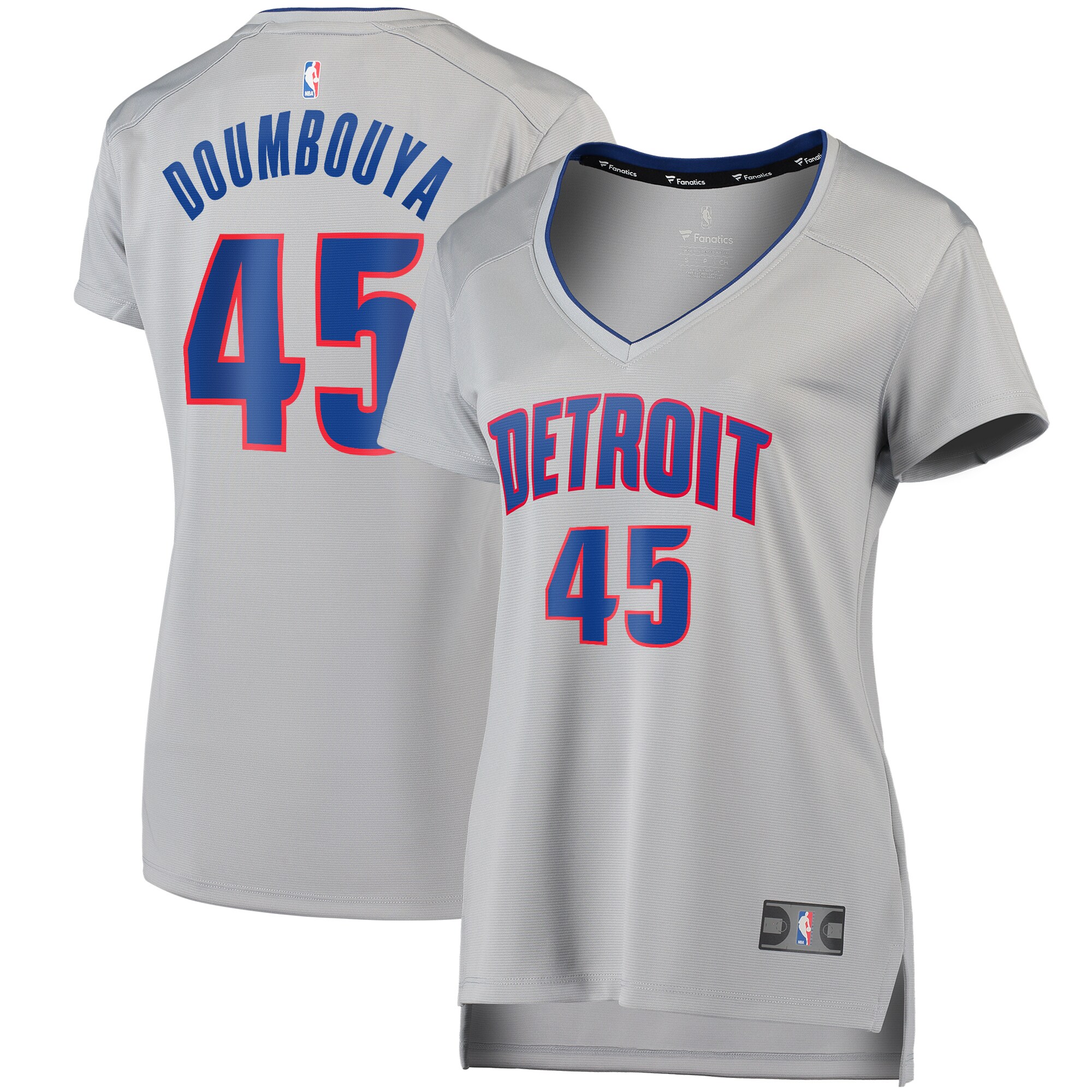 Sekou Doumbouya Detroit Pistons Fanatics Branded Women's Fast Break Replica Jersey Silver - Statement Edition - vstockx