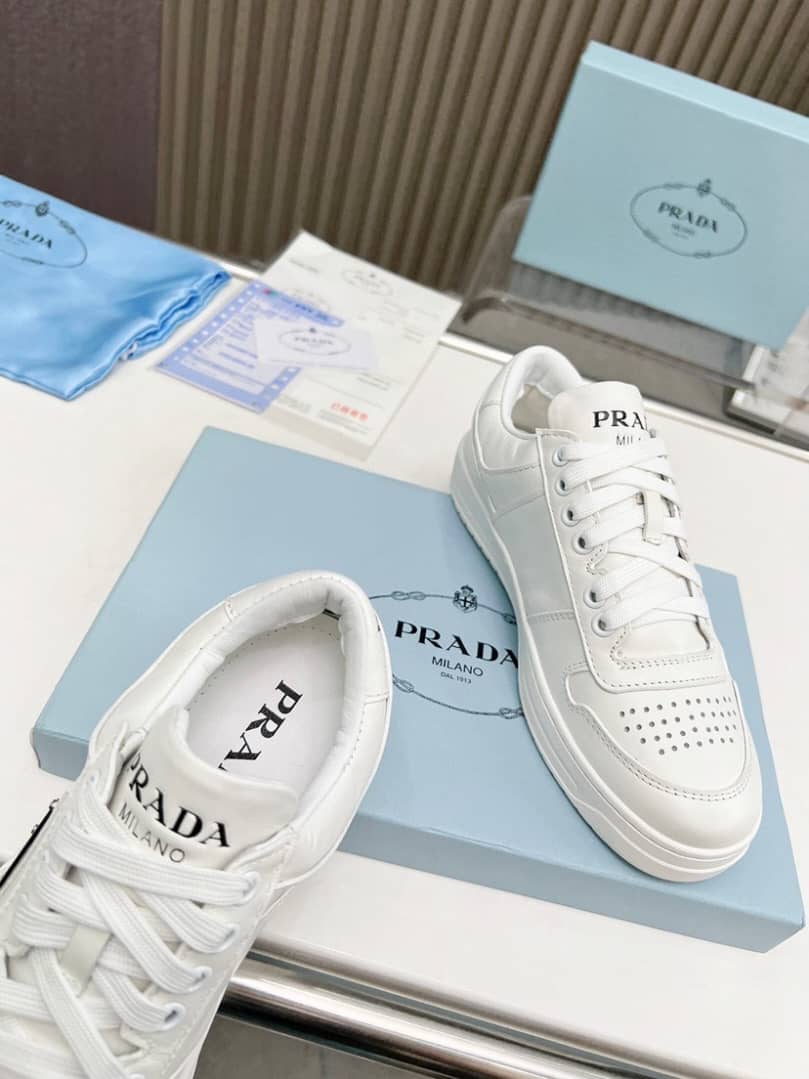 Prada Downtown Low Top Sneakers Leather - vstockx