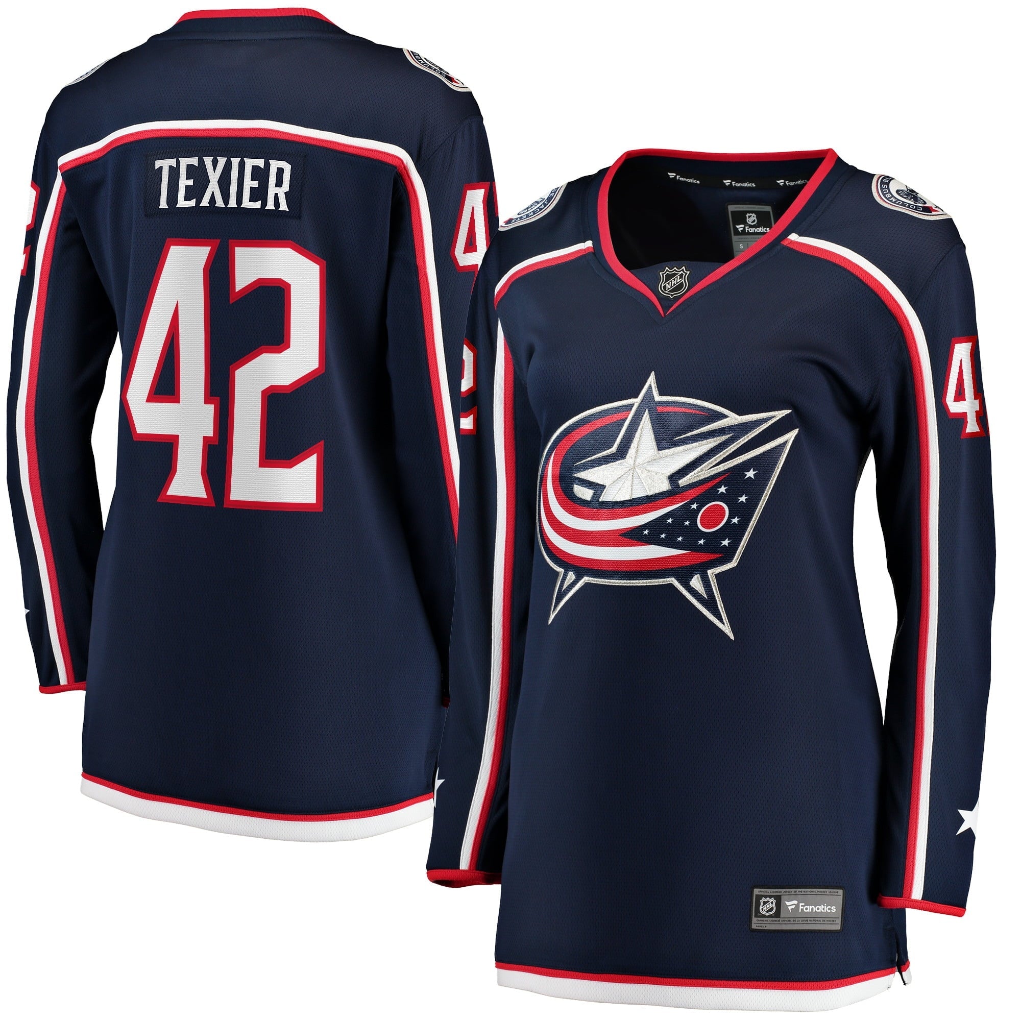 Women's Fanatics Branded Alexandre Texier Navy Columbus Blue Jackets Home Breakaway Player Jersey - vstockx