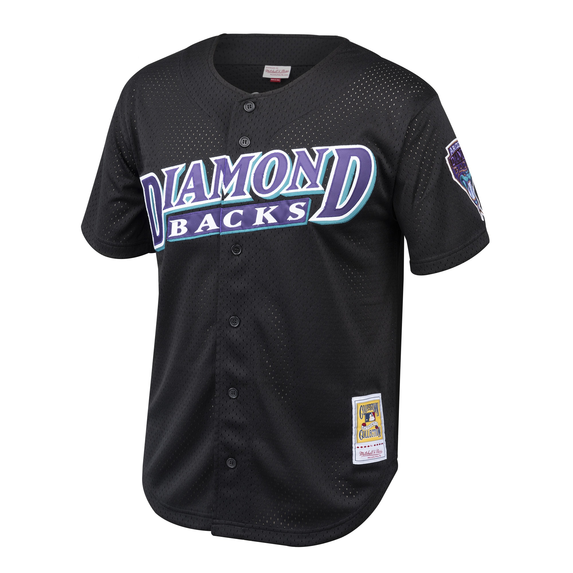 Randy Johnson Arizona Diamondbacks Mitchell & Ness Youth Cooperstown Collection Mesh Batting Practice Jersey - Black - vstockx