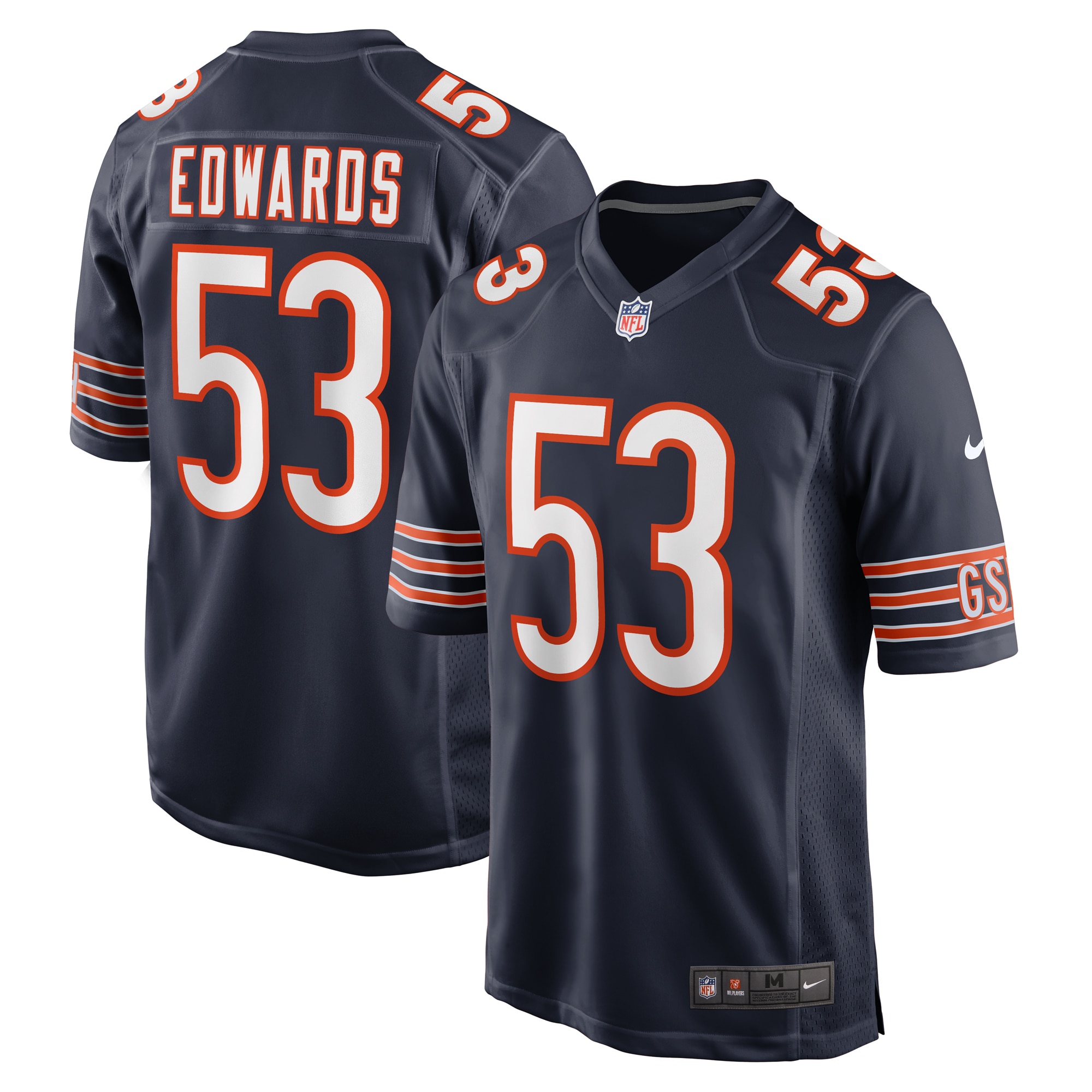 TJ Edwards Chicago Bears Nike Game Player Jersey - Navy - vstockx