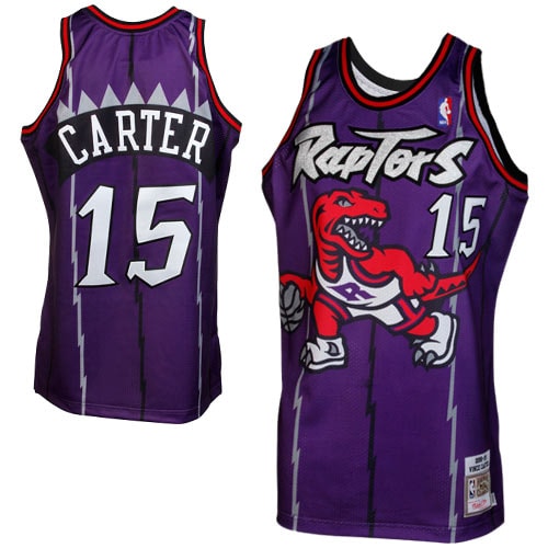 Mitchell & Ness Vince Carter Toronto Raptors 1998/99 Throwback Authentic Jersey - Purple - vstockx