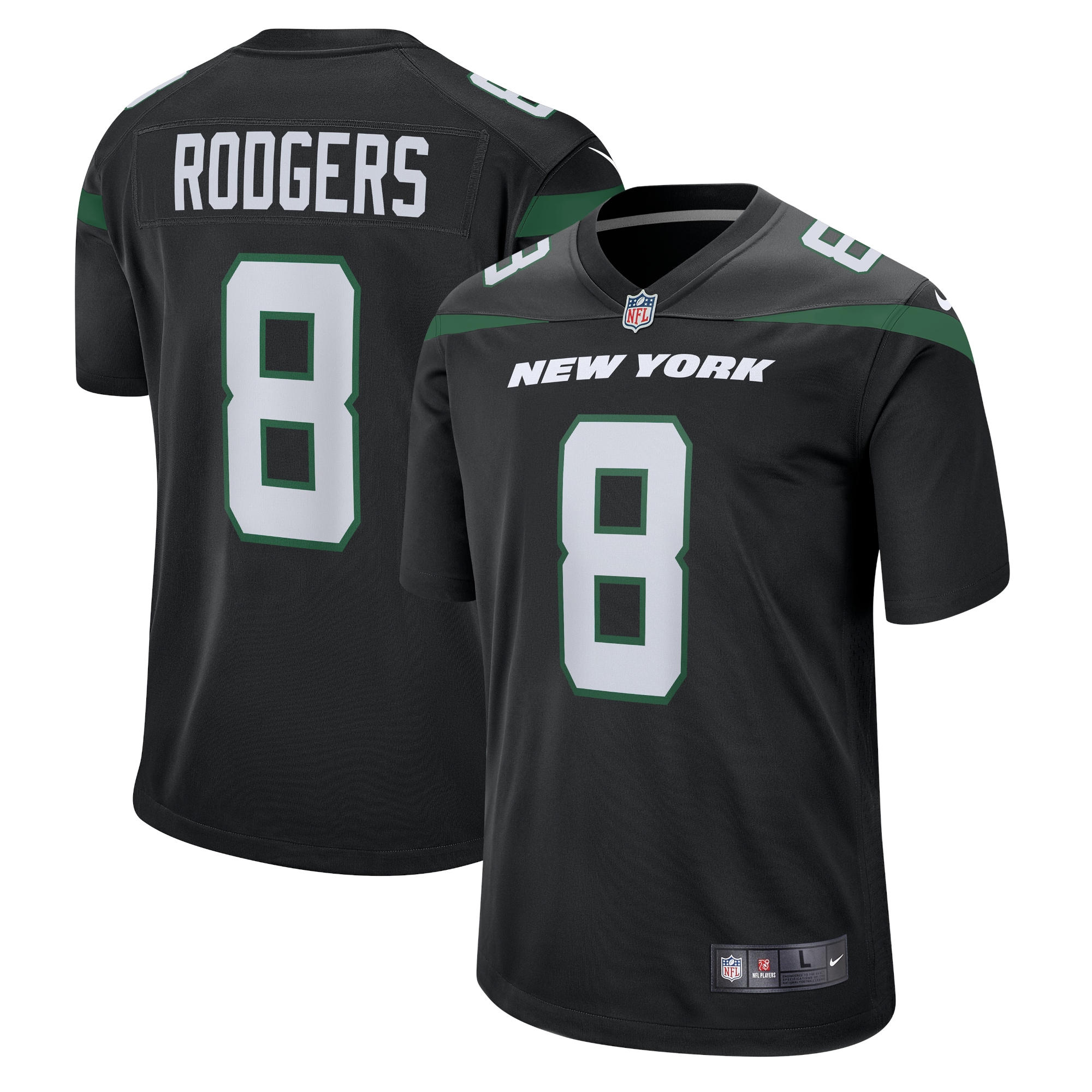 Aaron Rodgers New York Jets Nike Game Jersey - Black - vstockx