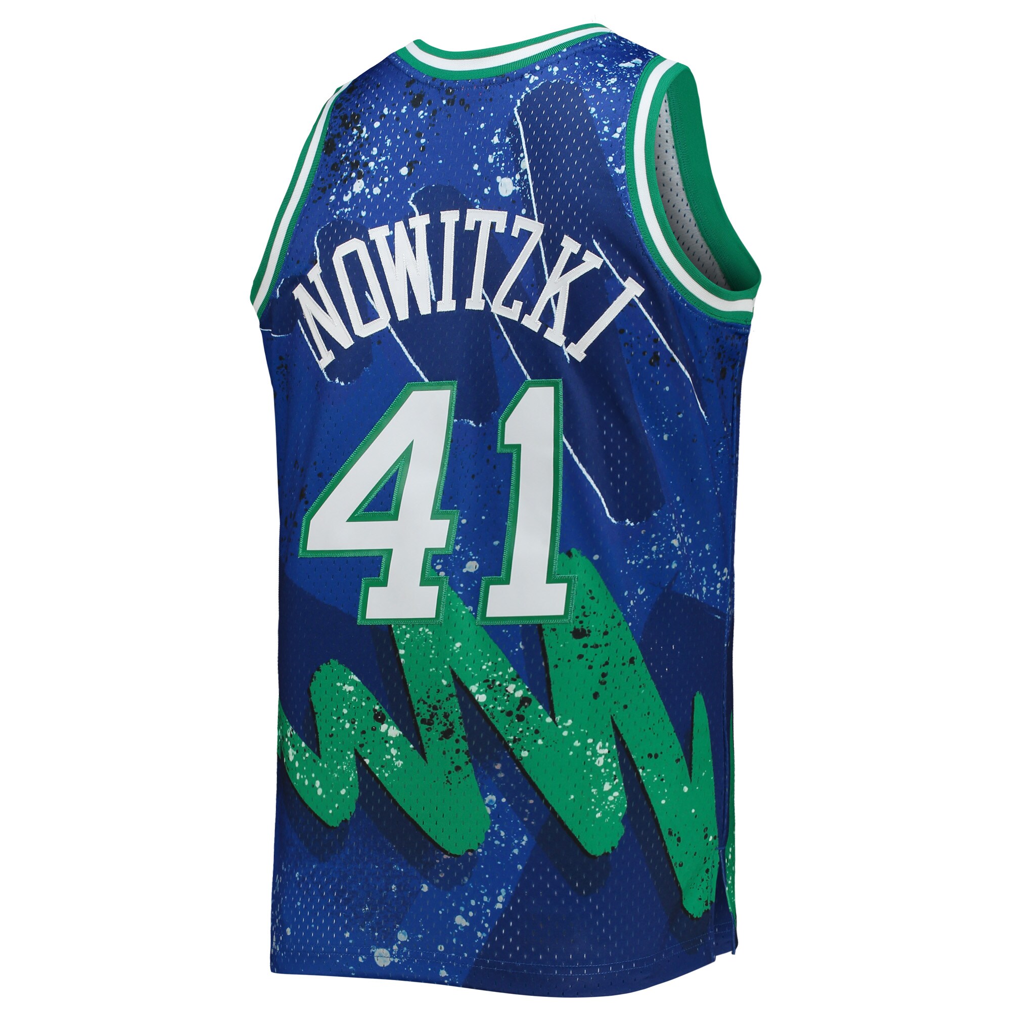 Dirk Nowitzki Dallas Mavericks Mitchell & Ness Hardwood Classics 1998/99 Hyper Hoops Swingman Jersey - Blue - vstockx