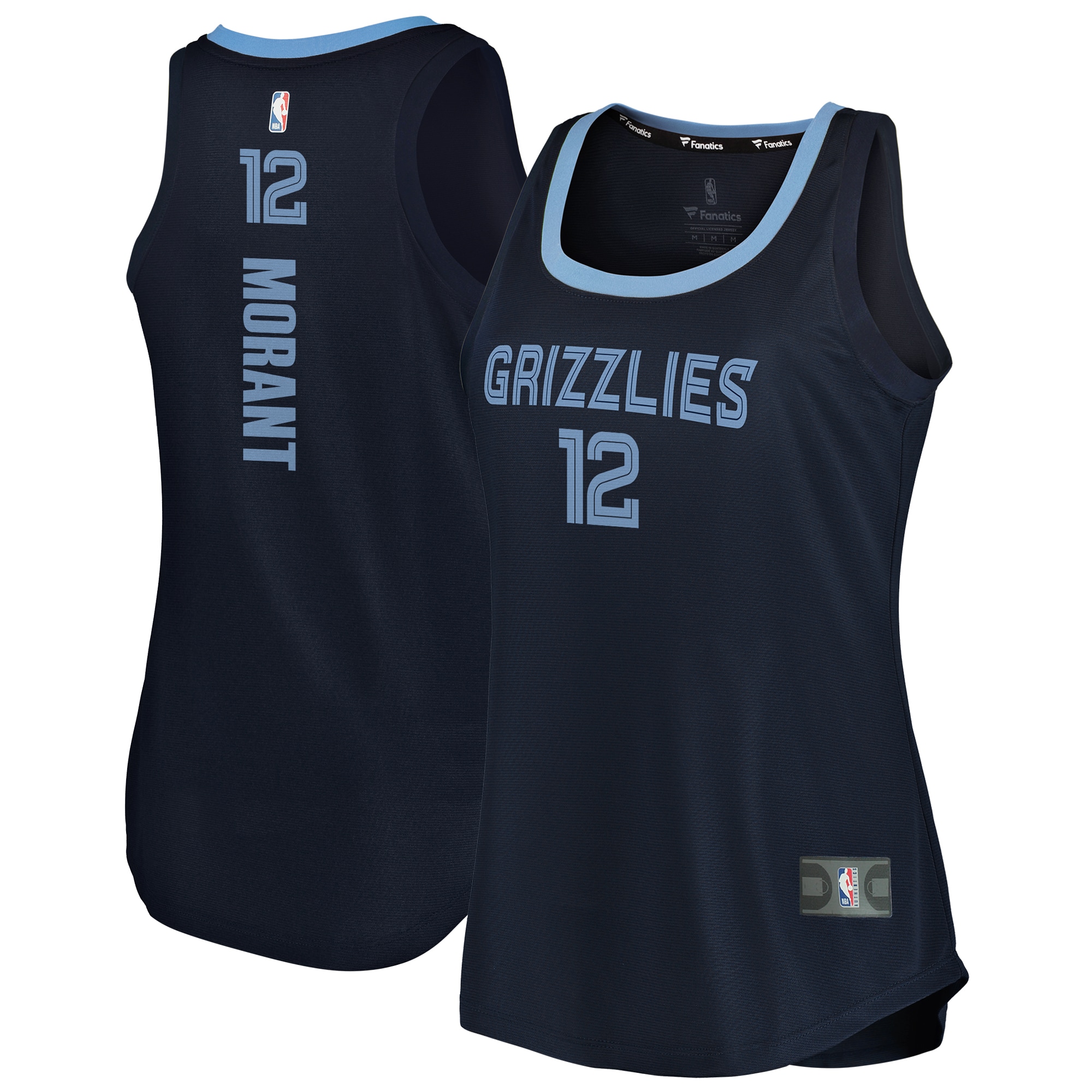 Ja Morant Memphis Grizzlies Fanatics Branded Women's 2019/20 Fast Break Team Tank Jersey - Icon Edition - Navy - vstockx
