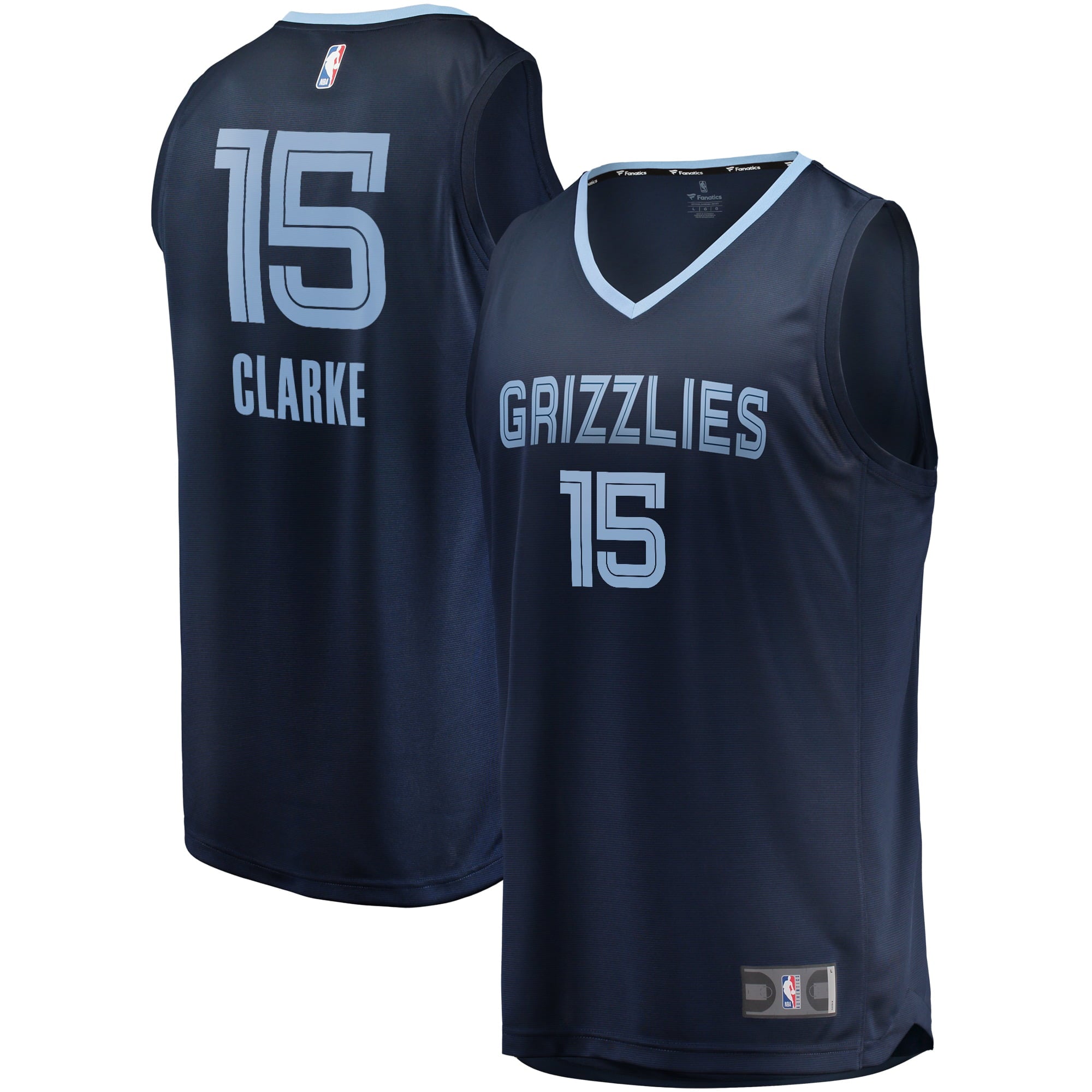 Men's Fanatics Branded Brandon Clarke Navy Memphis Grizzlies Fast Break Replica Jersey - Icon Edition - vstockx