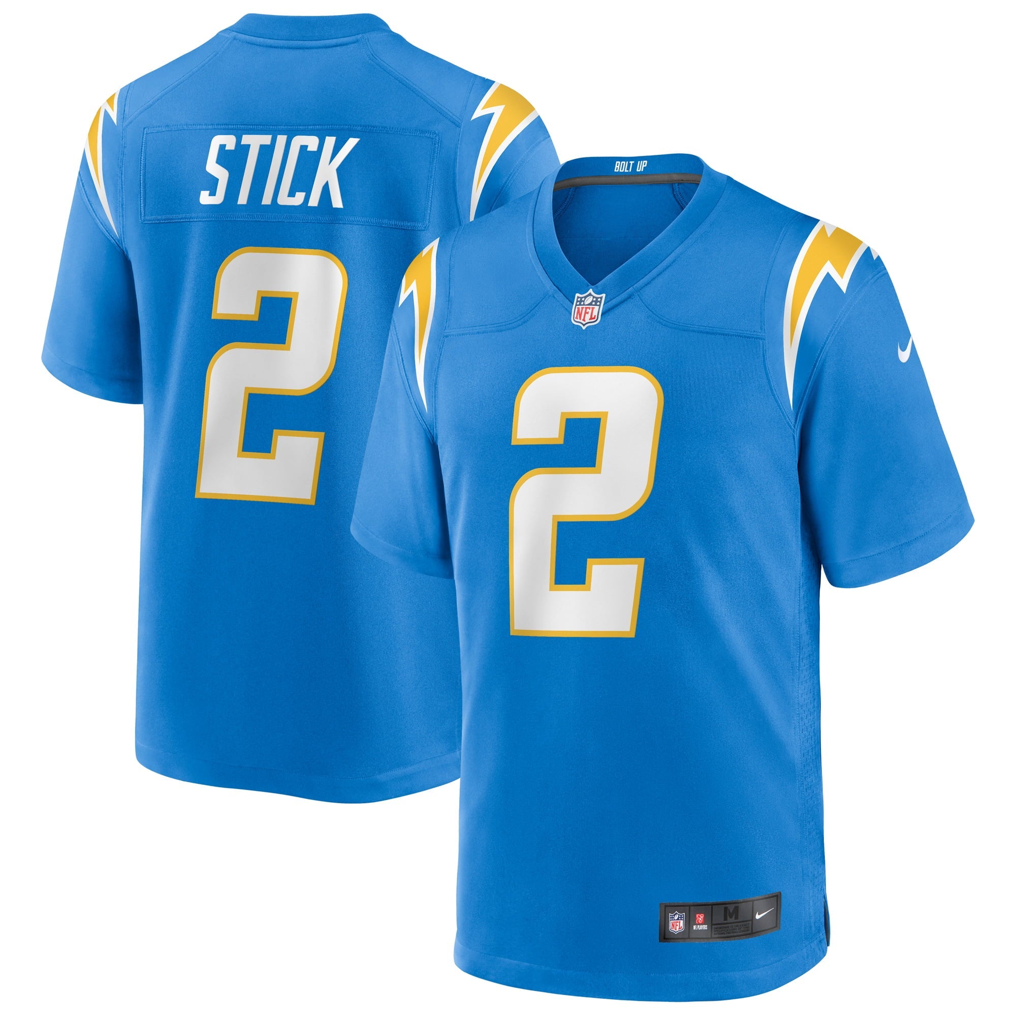 Men's Nike Easton Stick Powder Blue Los Angeles Chargers Game Jersey - vstockx