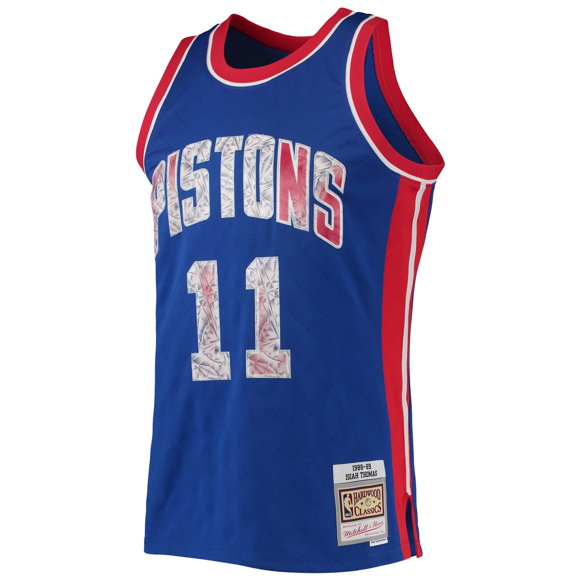 Isiah Thomas Detroit Pistons Mitchell & Ness 1996-97 Hardwood Classics NBA 75th Anniversary Diamond Swingman Jersey - Blue - vstockx