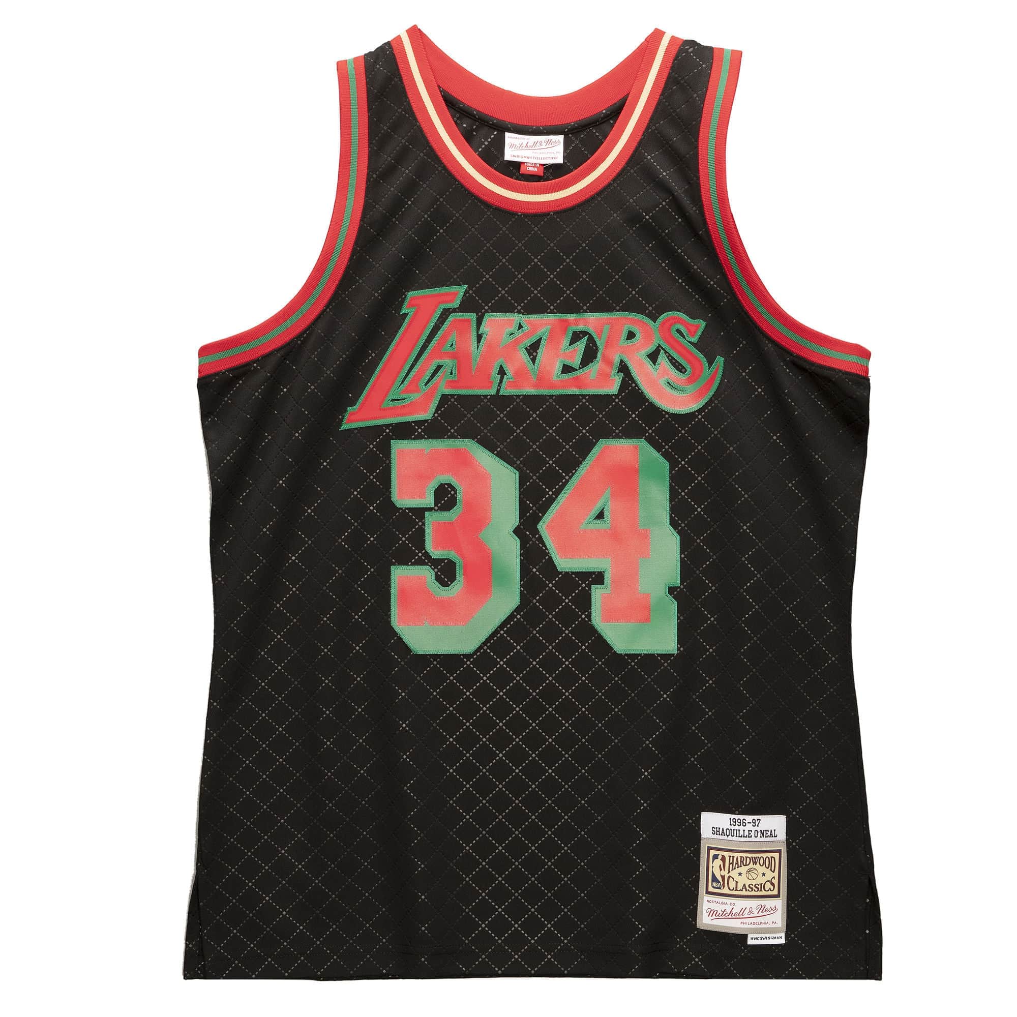 Neapolitan Swingman Shaquille O'Neal Los Angeles Lakers 1996-97 Jersey - vstockx
