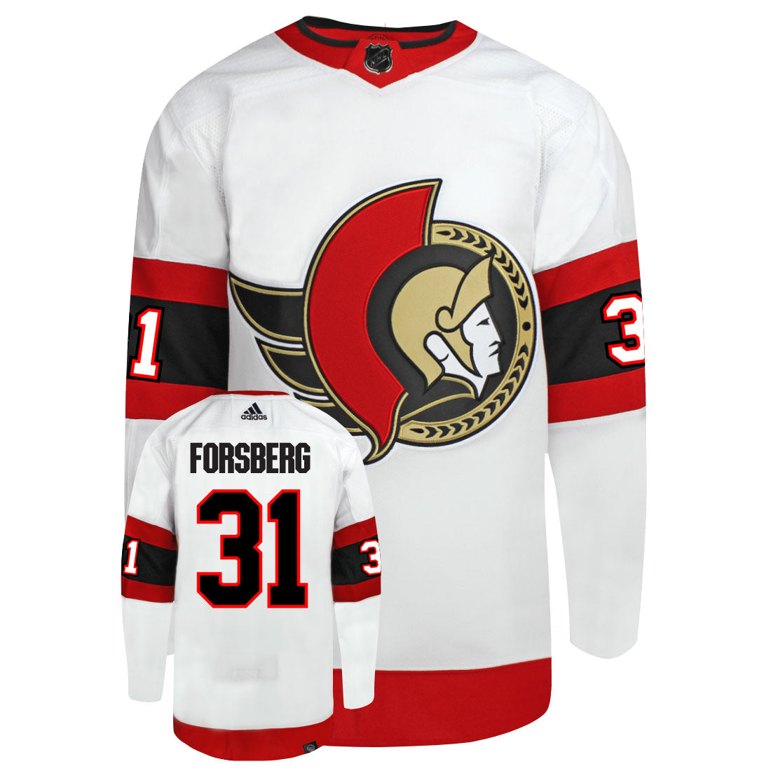 Anton Forsberg Ottawa Senators Adidas Primegreen Authentic NHL Hockey Jersey - vstockx