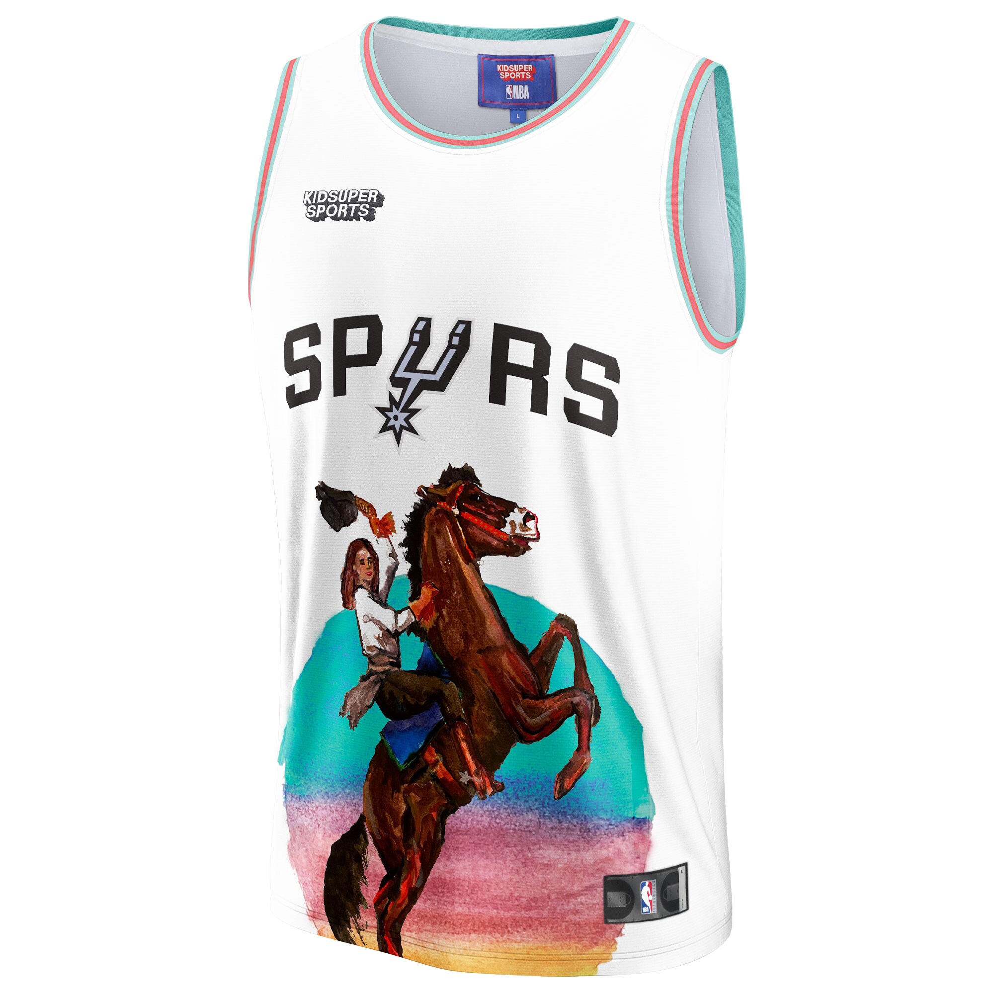 San Antonio Spurs NBA & KidSuper Studios by Fanatics Unisex Hometown Jersey - White - vstockx