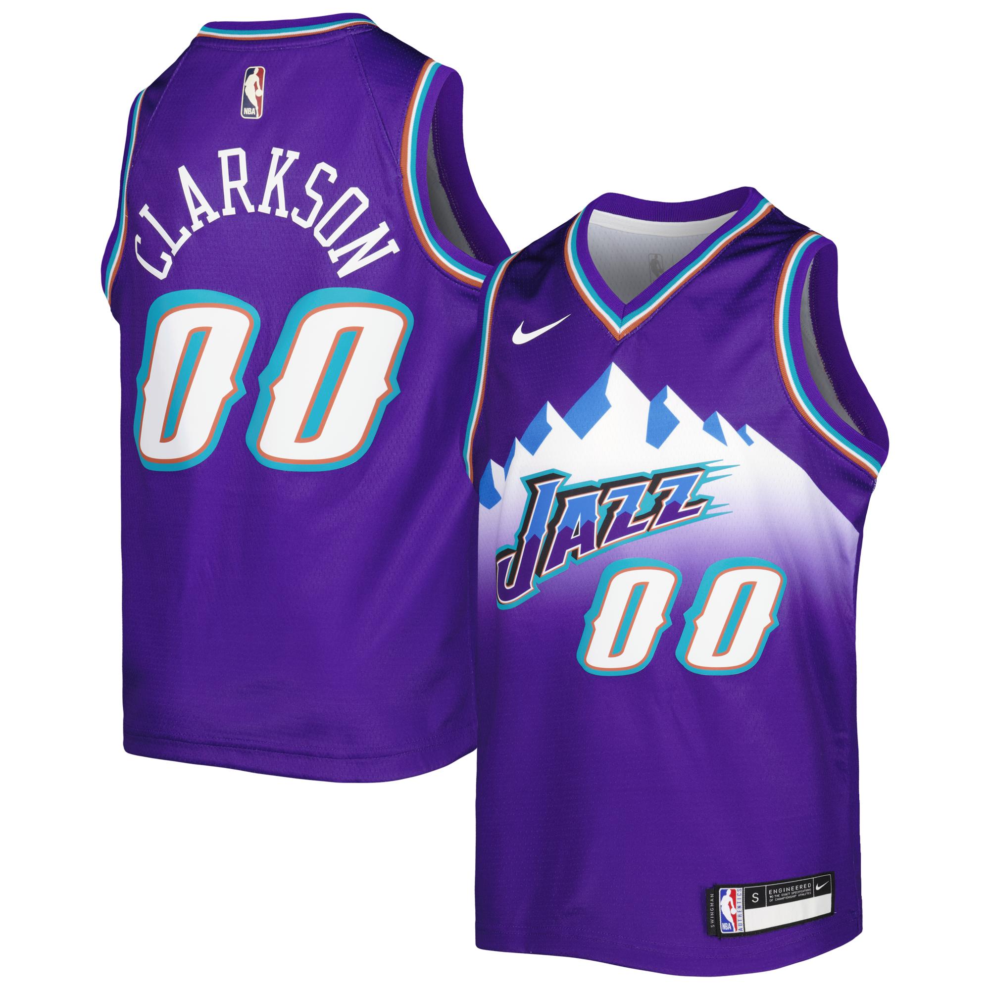 Jordans Clarkson Utah Jazz Nike Youth 2022/23 Swingman Jersey - Classic Edition - Purple - vstockx