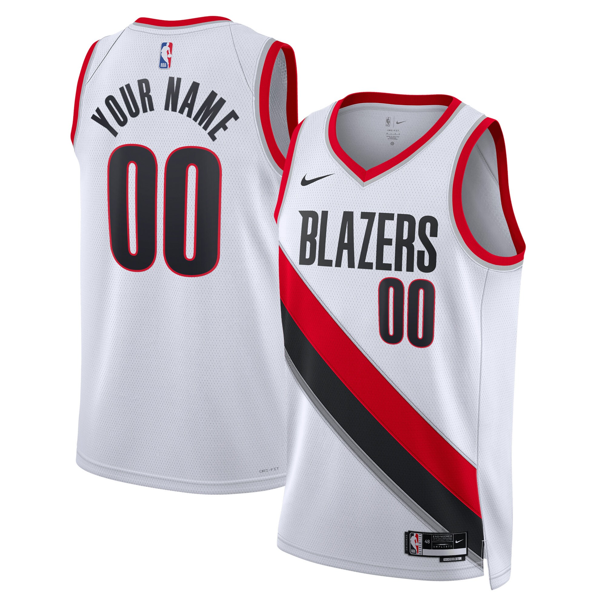 Portland Trail Blazers Nike Unisex Swingman Custom Jersey White - Icon Edition - vstockx