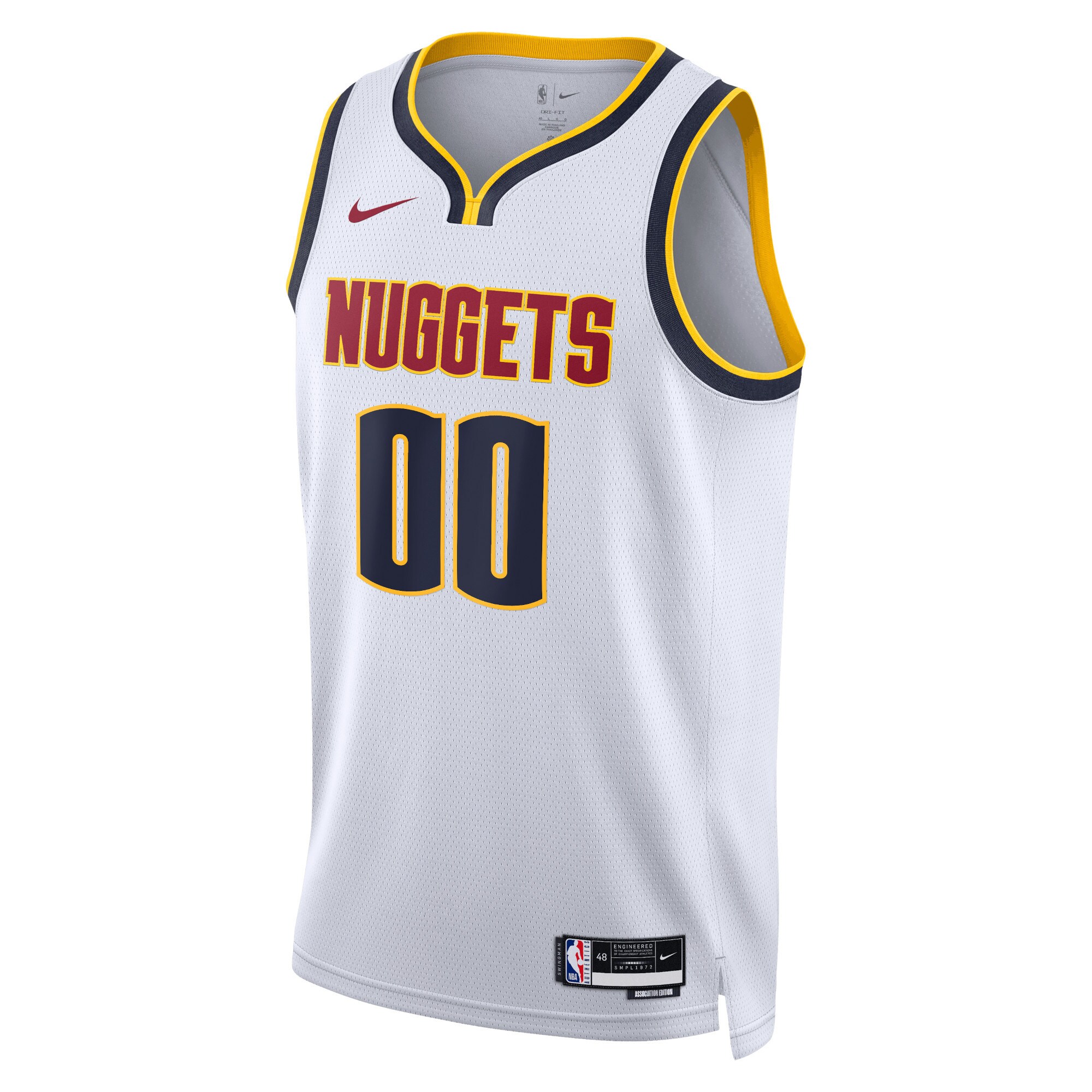 Denver Nuggets Nike Unisex Swingman Custom Jersey White - Icon Edition - vstockx