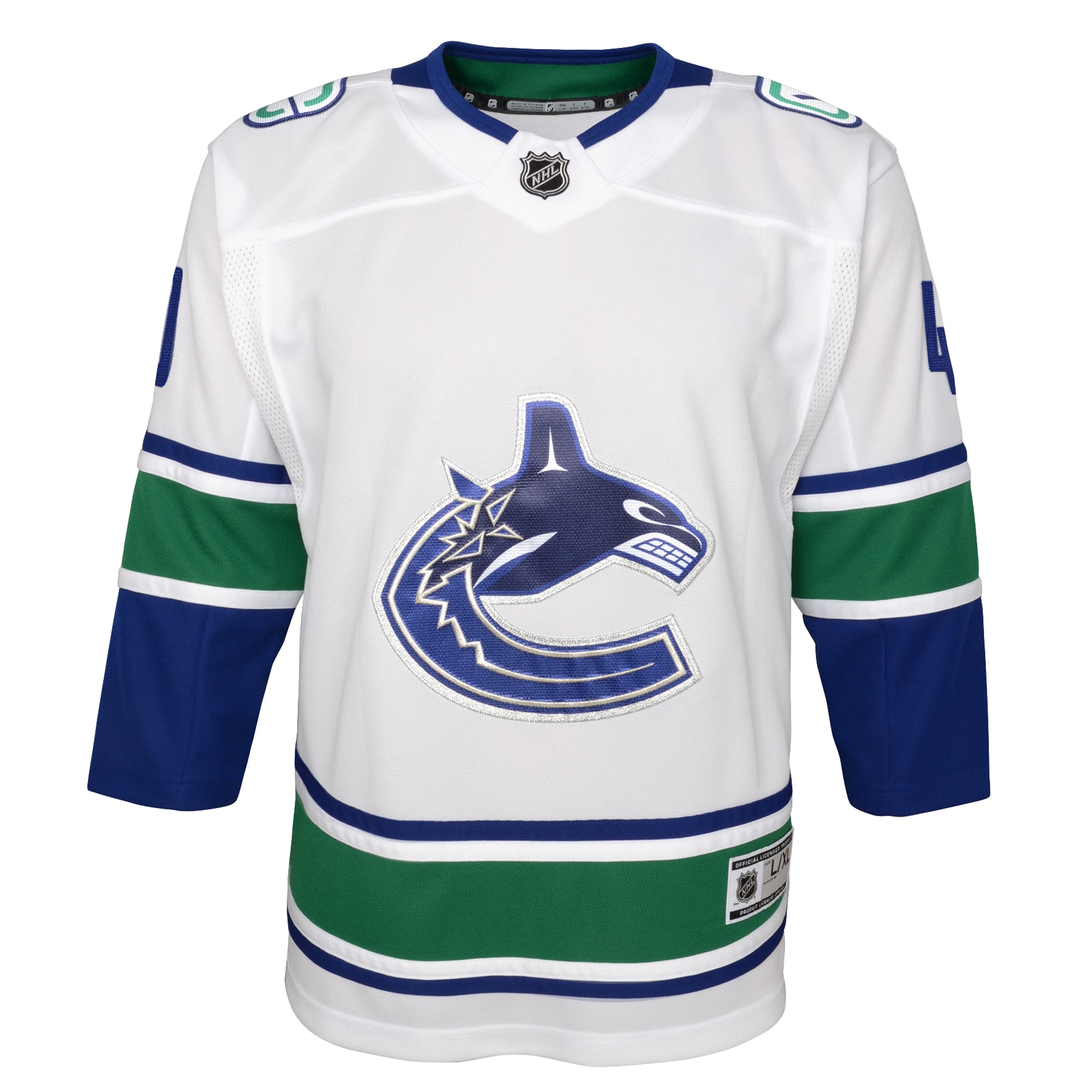 Elias Pettersson Vancouver Canucks Youth 2019/20 Away Premier Player Jersey - White - vstockx
