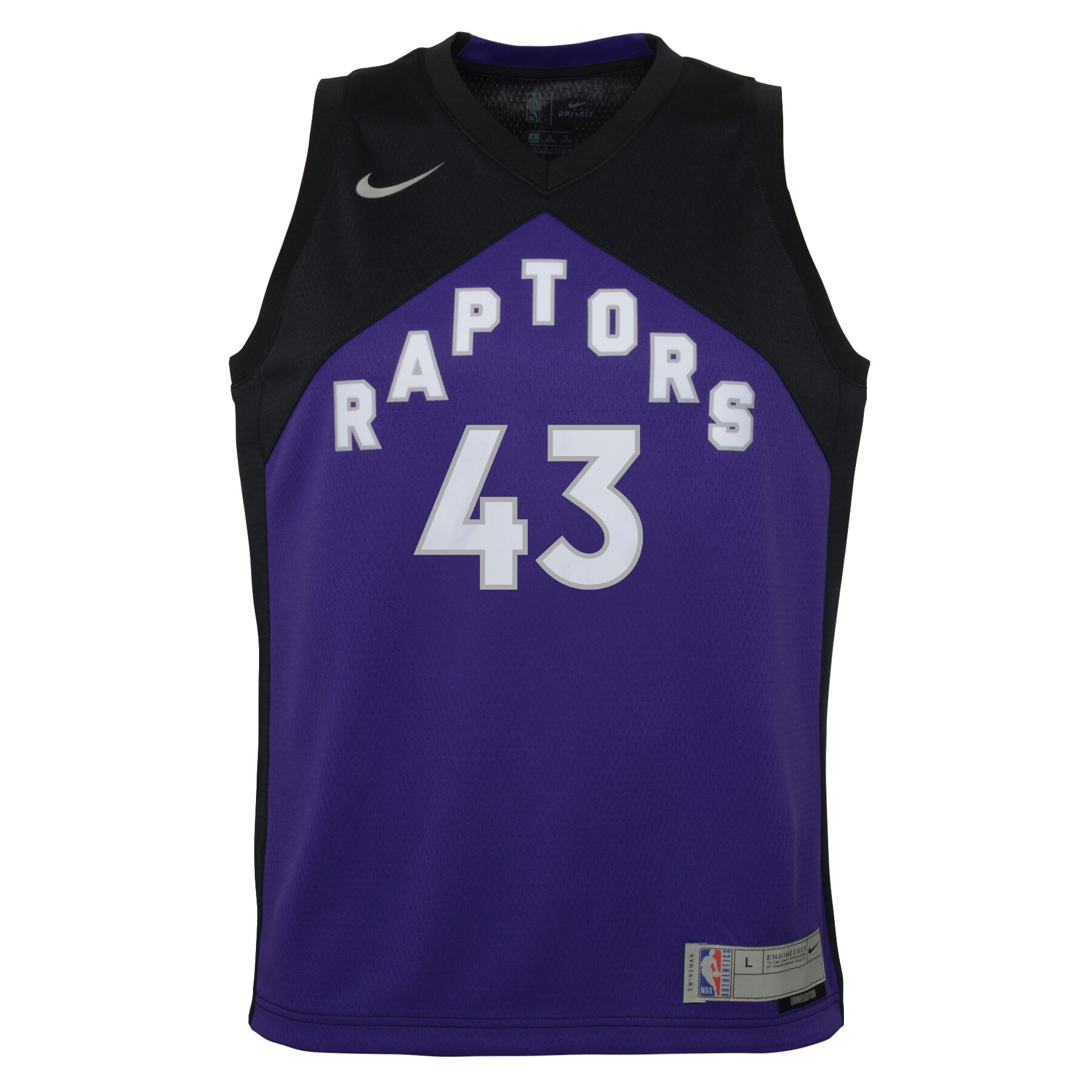 Pascal Siakam Toronto Raptors Nike Youth 2020/21 Swingman Player Jersey Black/Purple - Earned Edition - vstockx
