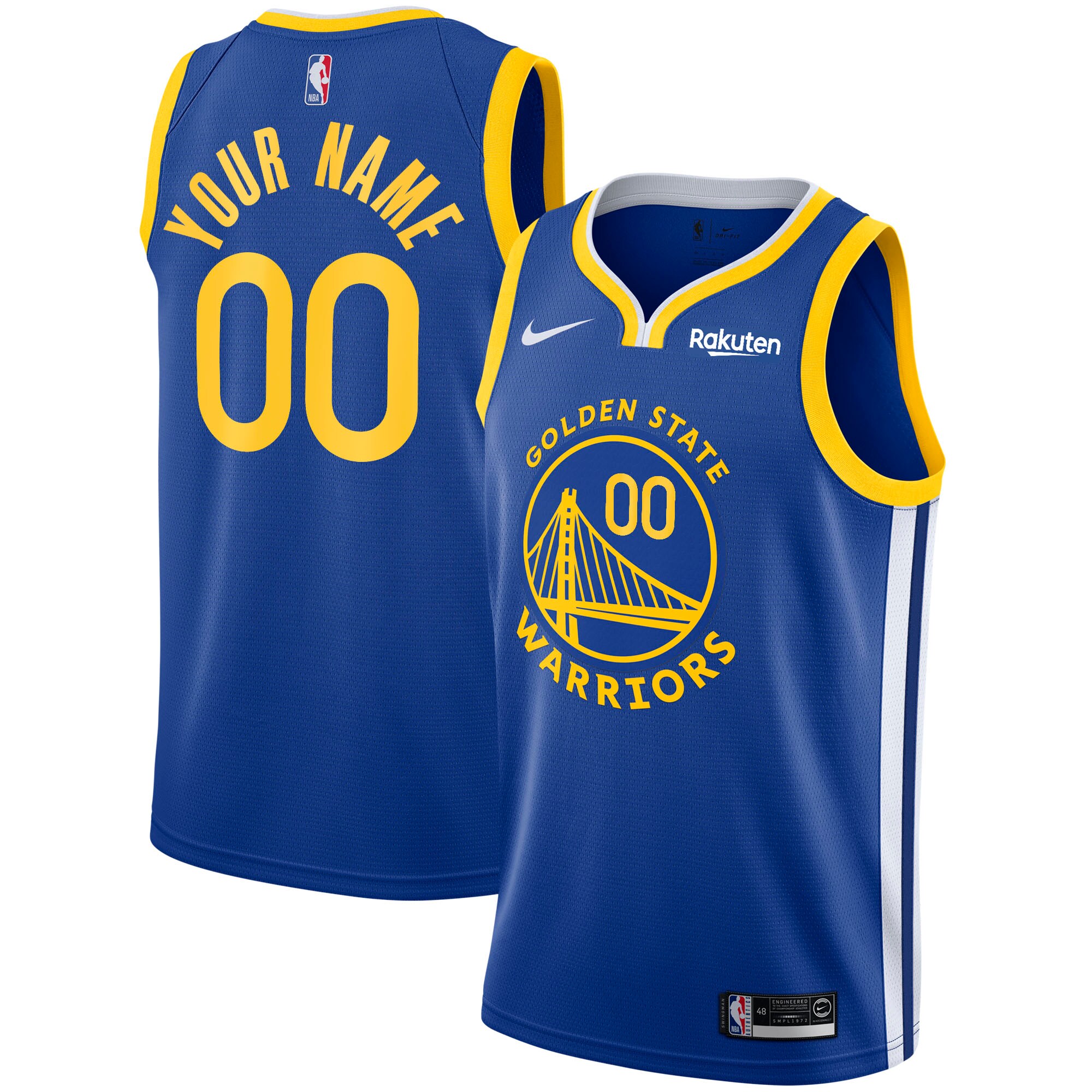 Golden State Warriors Nike 2020/21 Swingman Custom Jersey - Icon Edition - Royal - vstockx
