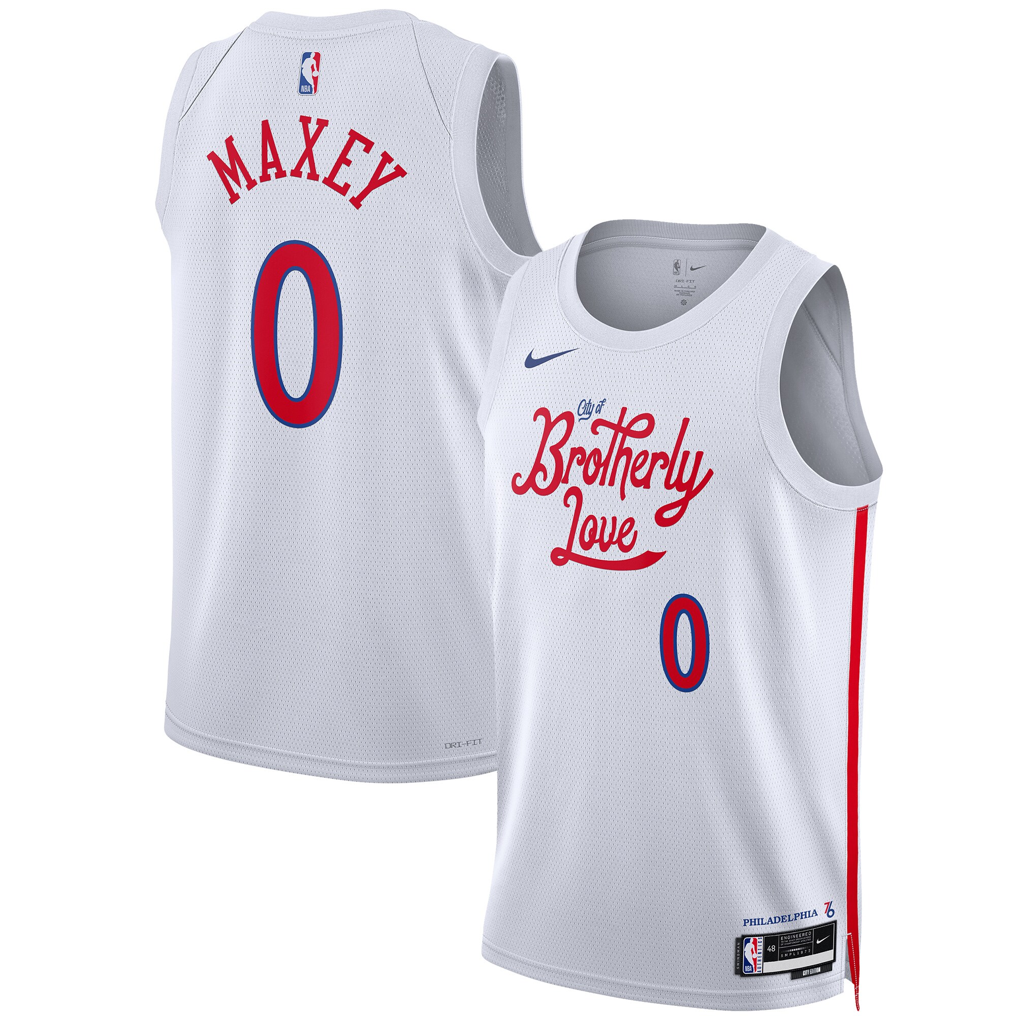 Tyrese Maxey Philadelphia 76ers Nike Unisex 2022/23 Swingman Jersey - City Edition - White - vstockx