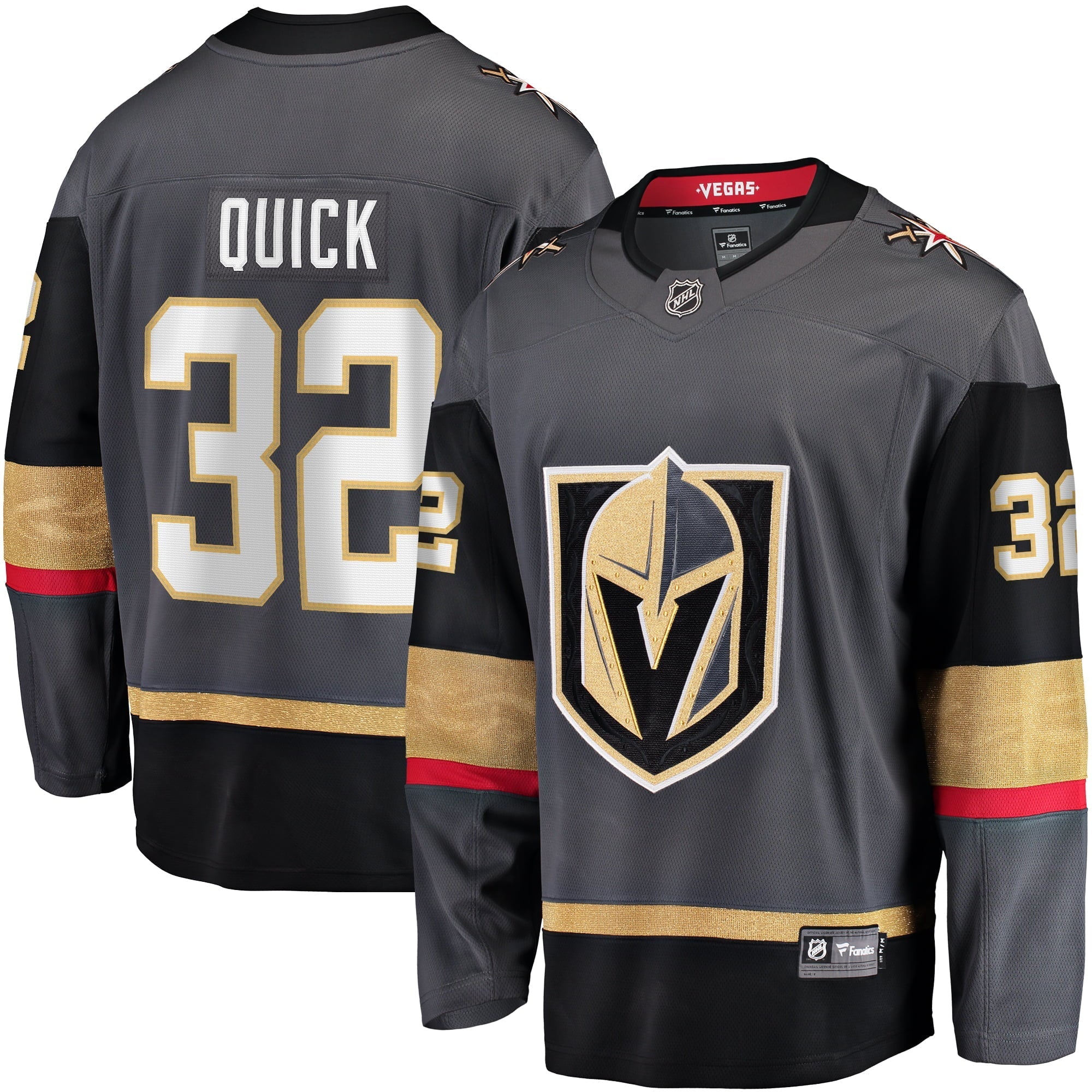 Men's Fanatics Branded Jonathan Quick Gray Vegas Golden Knights Home Breakaway Jersey - vstockx