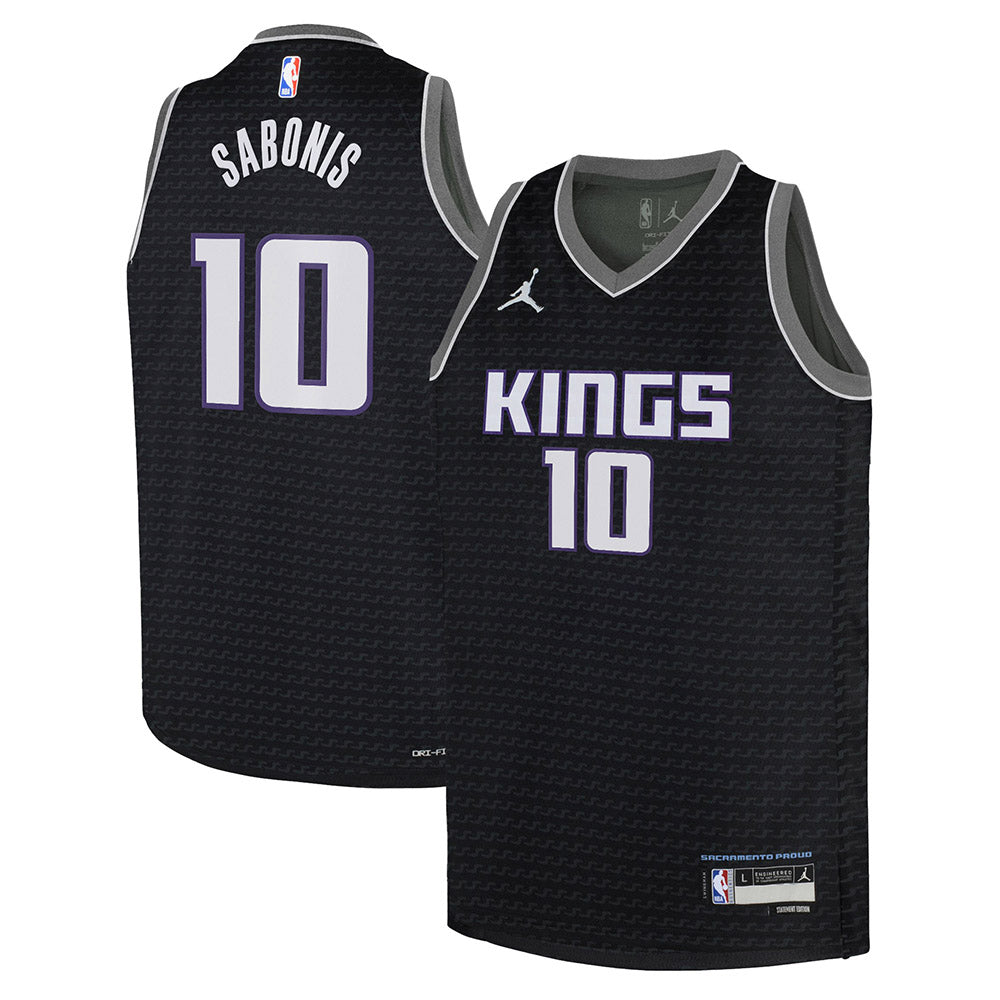 Youth Sacramento Kings Domantas Sabonis Statement Edition Jersey - Black - vstockx