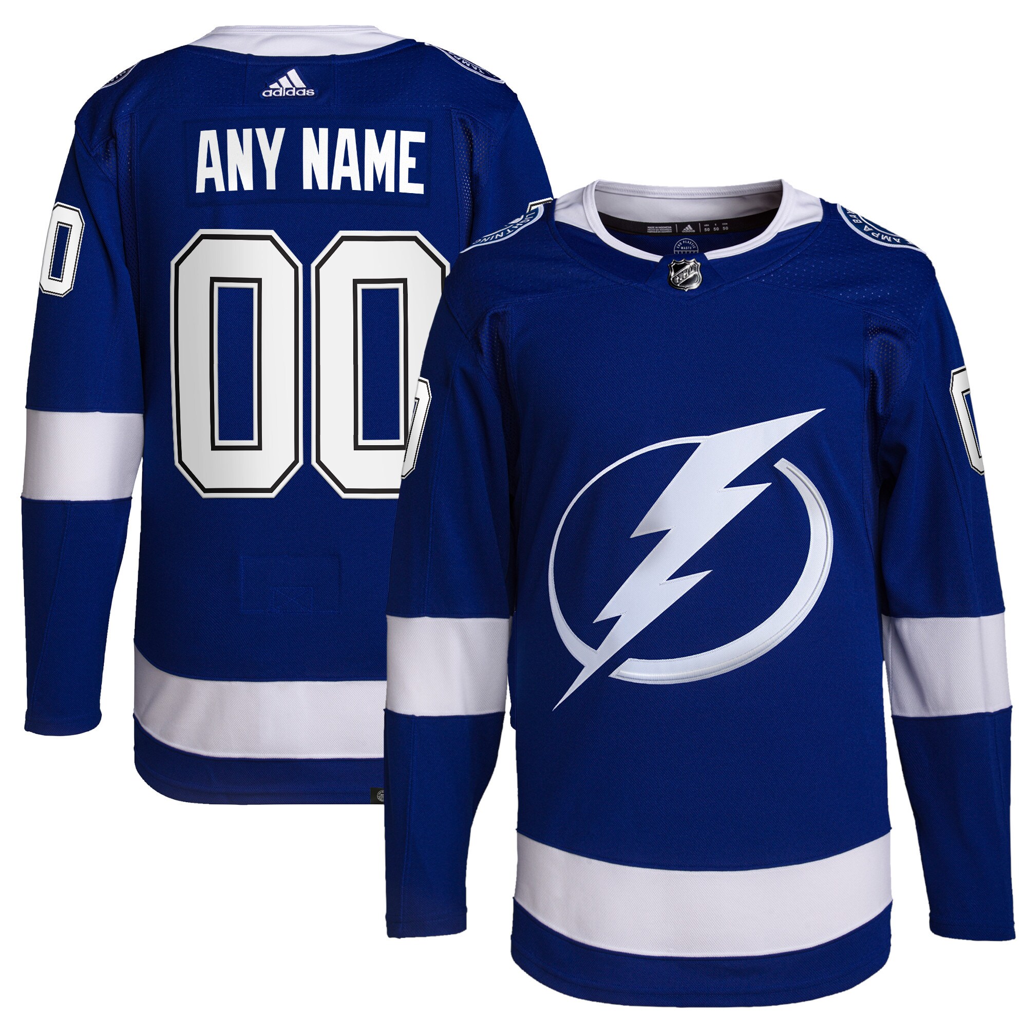 Tampa Bay Lightning adidas Home Primegreen Authentic Pro Custom Jersey - Royal - vstockx