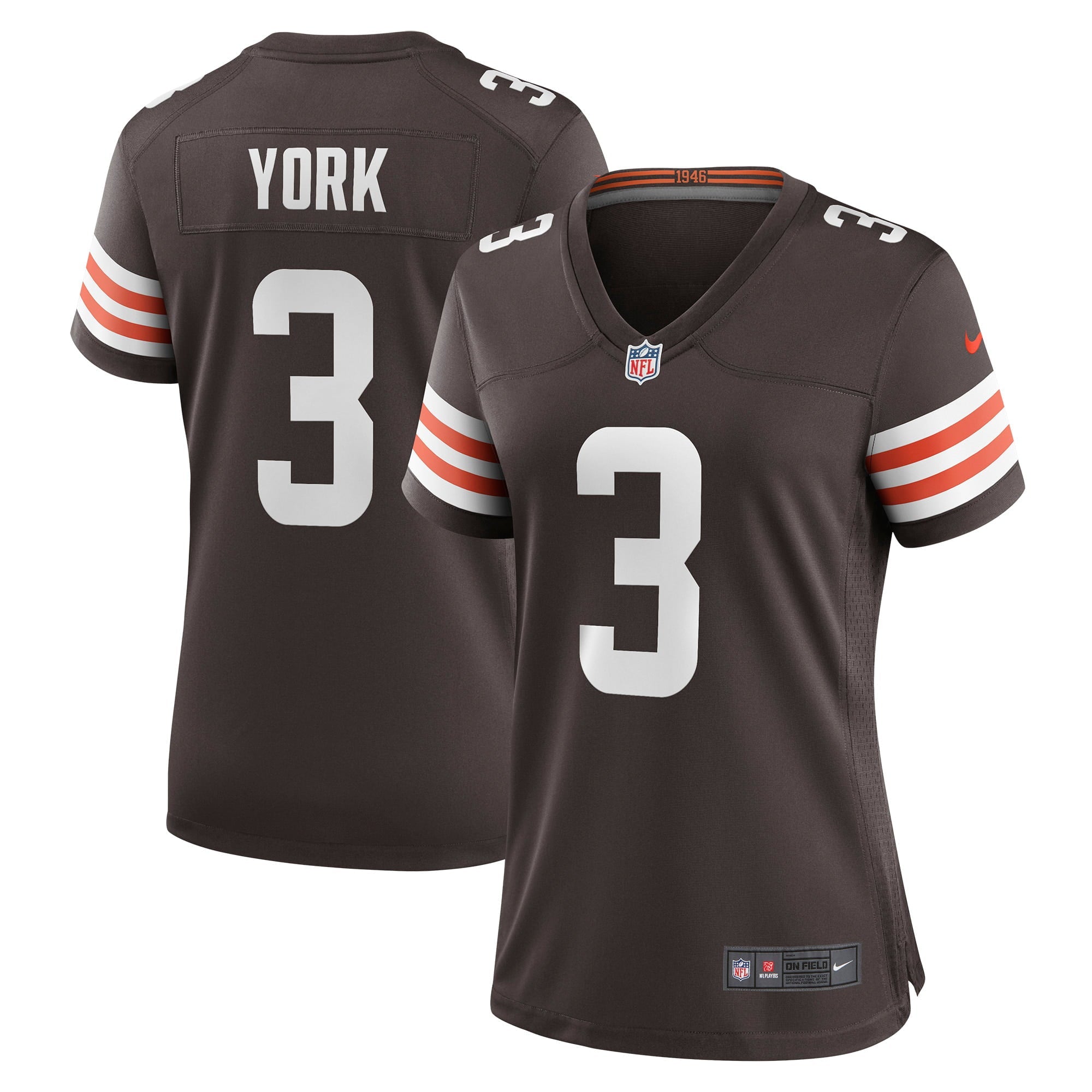 Women's Nike Cade York Brown Cleveland Browns Game Player Jersey - vstockx
