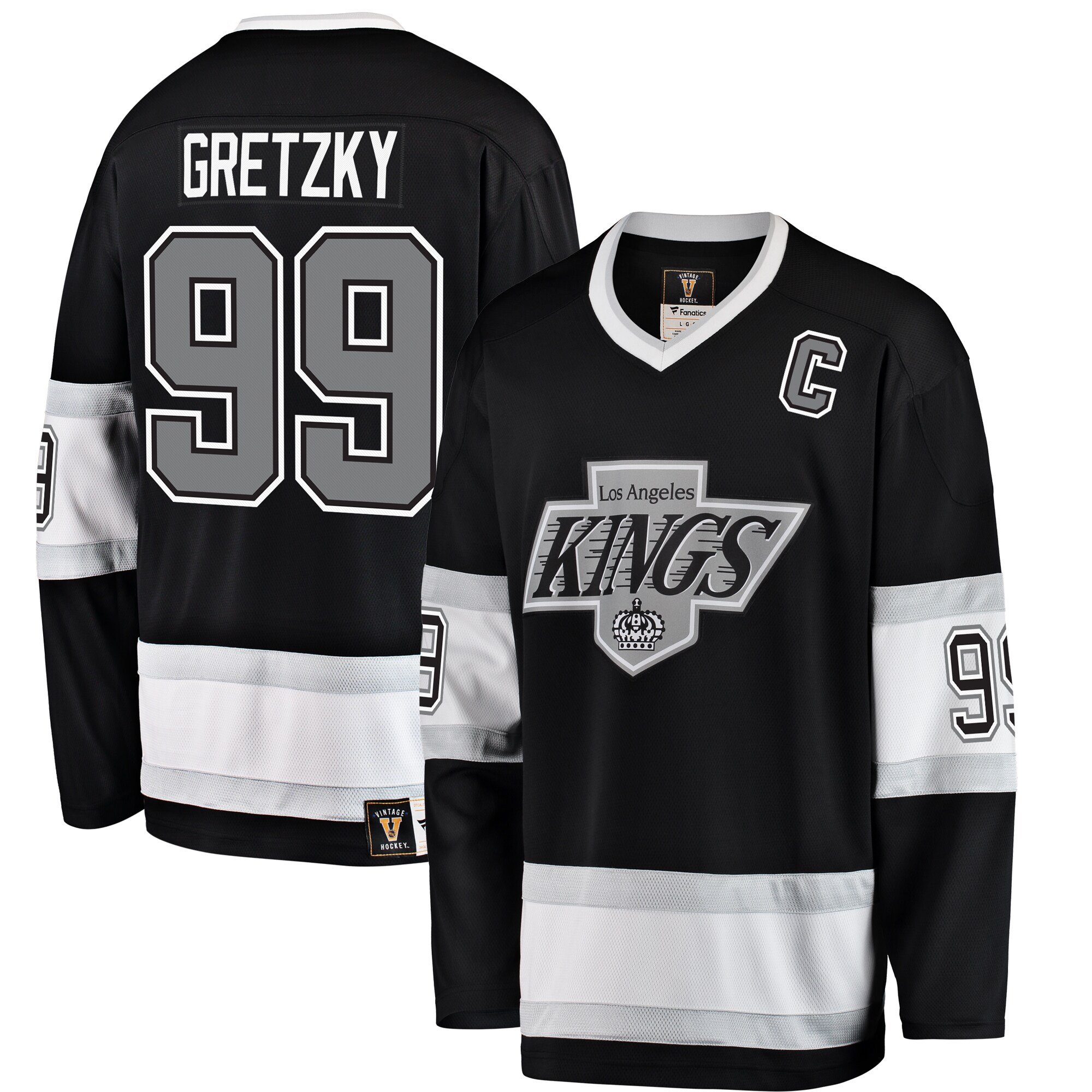 Wayne Gretzky Los Angeles Kings Fanatics Branded Premier Breakaway Retired Player Jersey - Black - vstockx