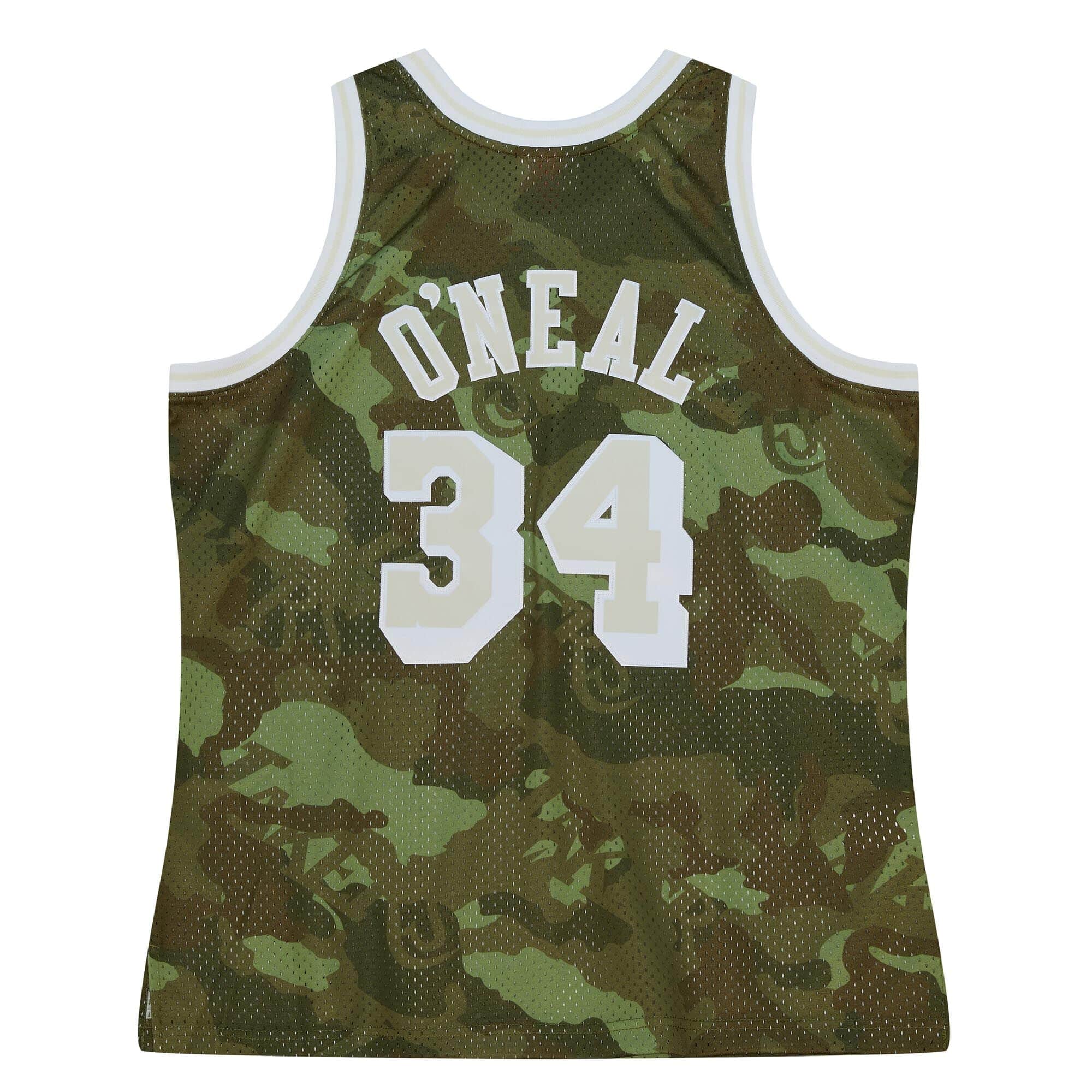 Ghost Green Camo Swingman Shaquille O'Neal Los Angeles Lakers 1996-97 Jersey - vstockx