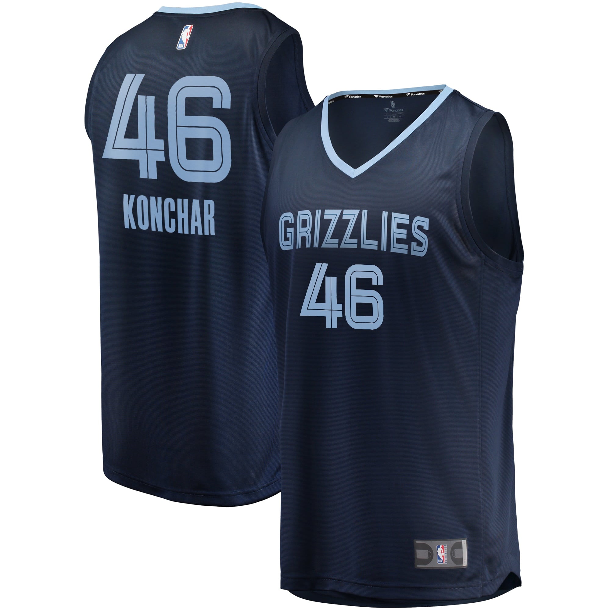 Men's Fanatics Branded John Konchar Navy Memphis Grizzlies Fast Break Replica Jersey - Icon Edition - vstockx