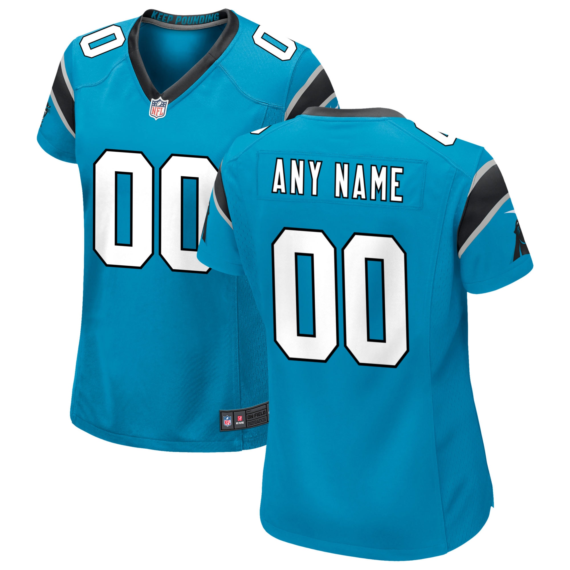 Carolina Panthers Nike Women's Alternate Custom Game Jersey - Blue - vstockx